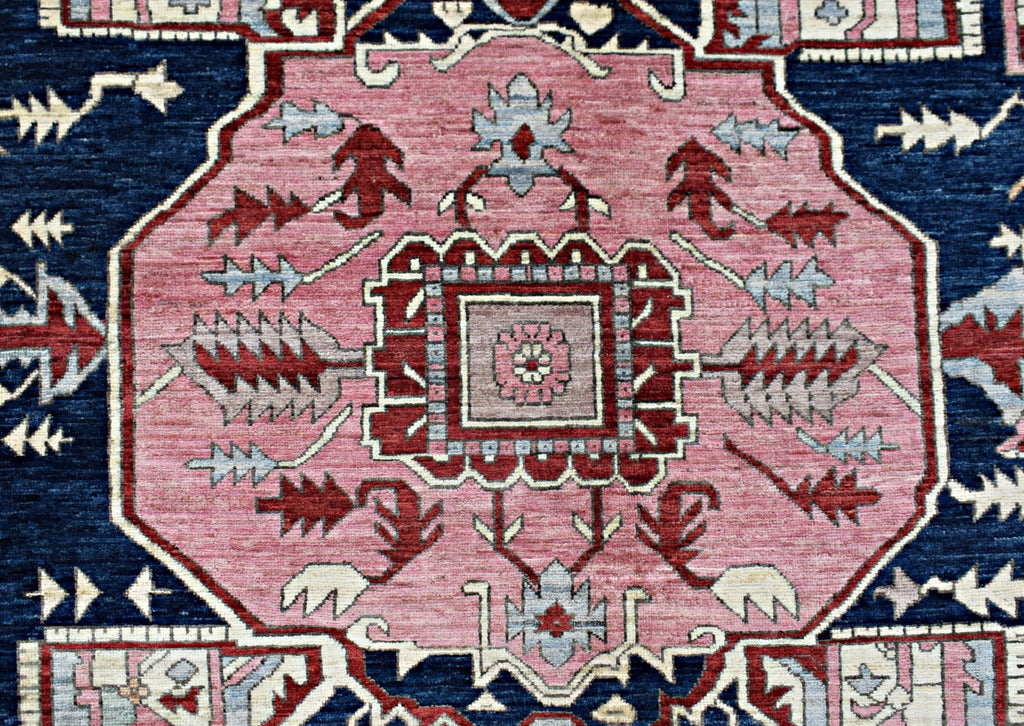 Handmade Afghan Chobi Heriz Rug | 303 x 243 cm | 9'11" x 8' - Najaf Rugs & Textile