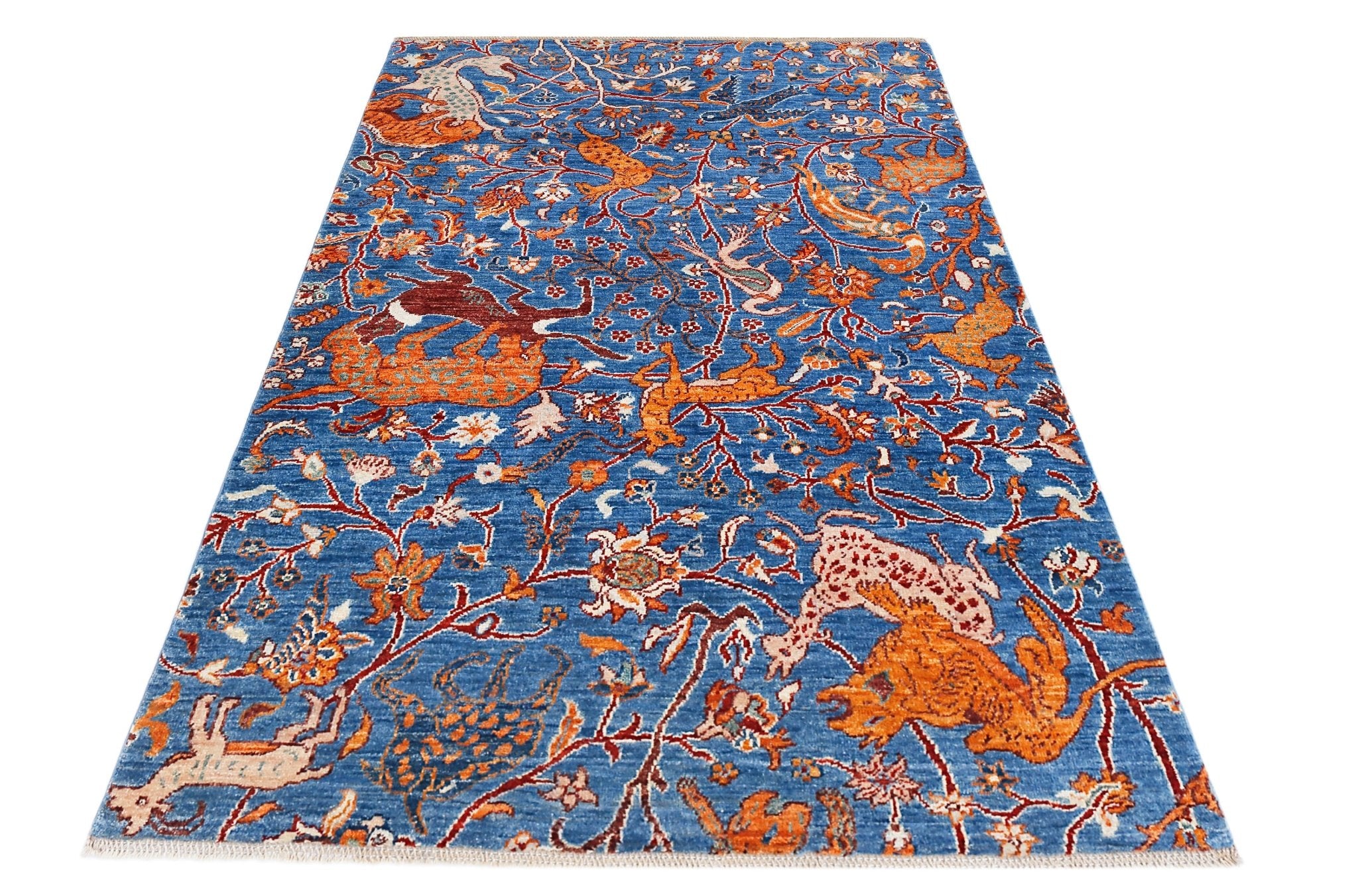 Handmade Afghan Chobi Hunting Rug | 184 x 121 cm | 6'1" x 4' - Najaf Rugs & Textile