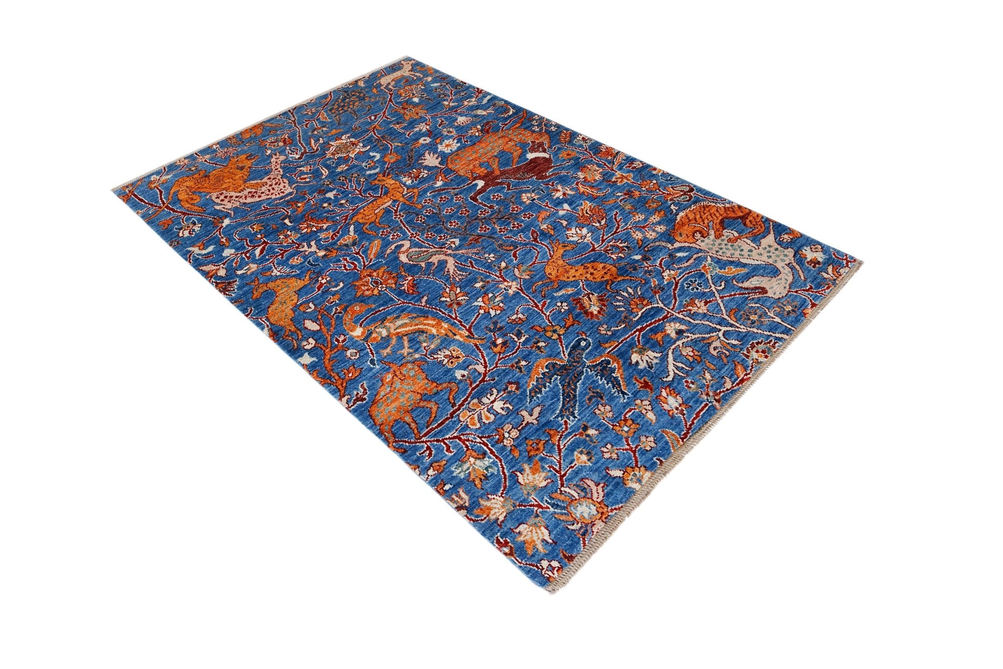 Handmade Afghan Chobi Hunting Rug | 184 x 121 cm | 6'1" x 4' - Najaf Rugs & Textile