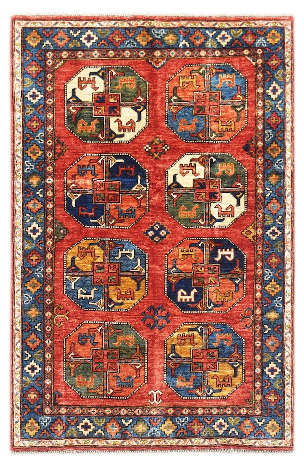 Handmade Afghan Chobi Rug | 185 x 124 cm | 6'1" x 4'1" - Najaf Rugs & Textile