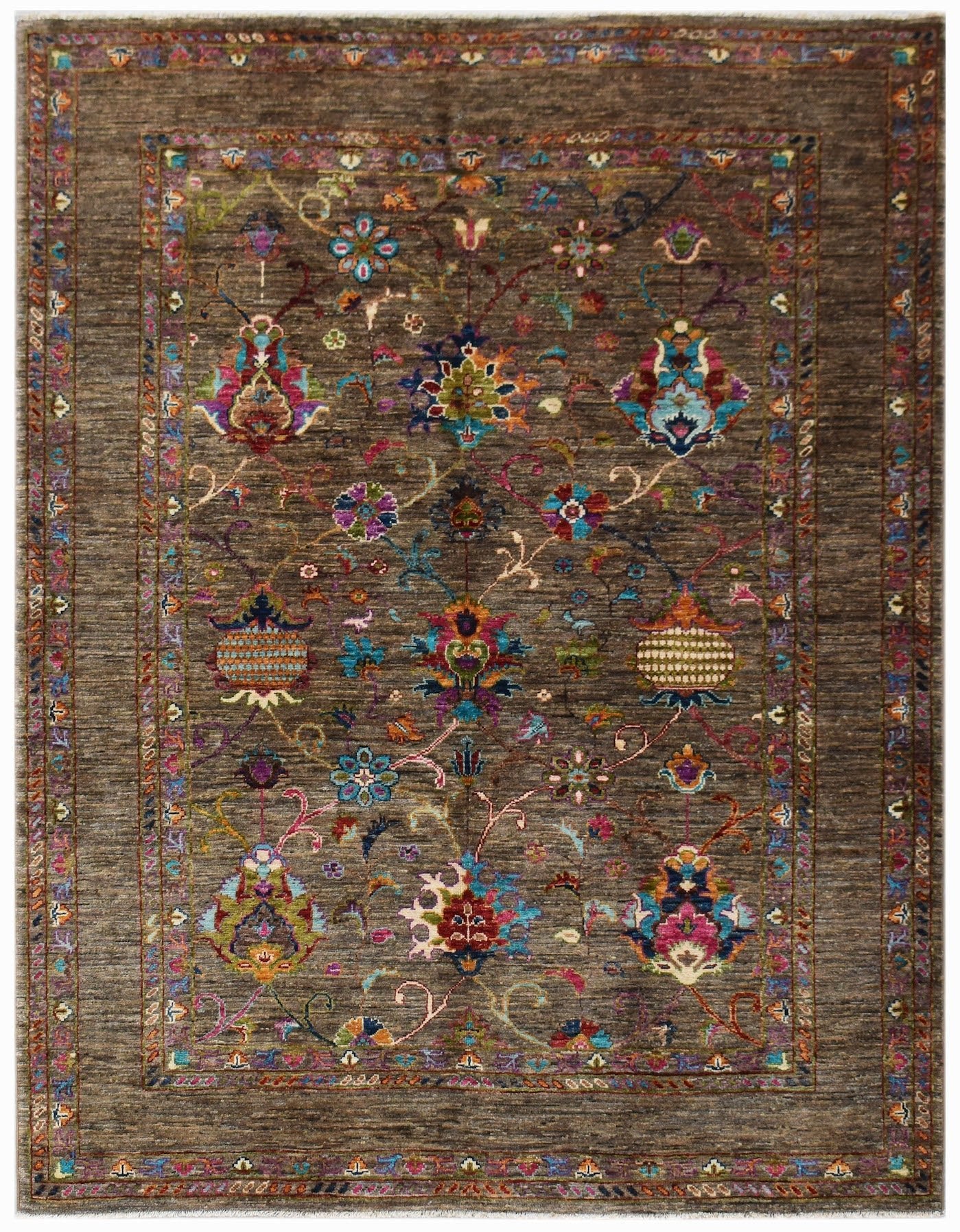 Handmade Afghan Chobi Rug | 195 x 153 cm | 6'5" x 5' - Najaf Rugs & Textile