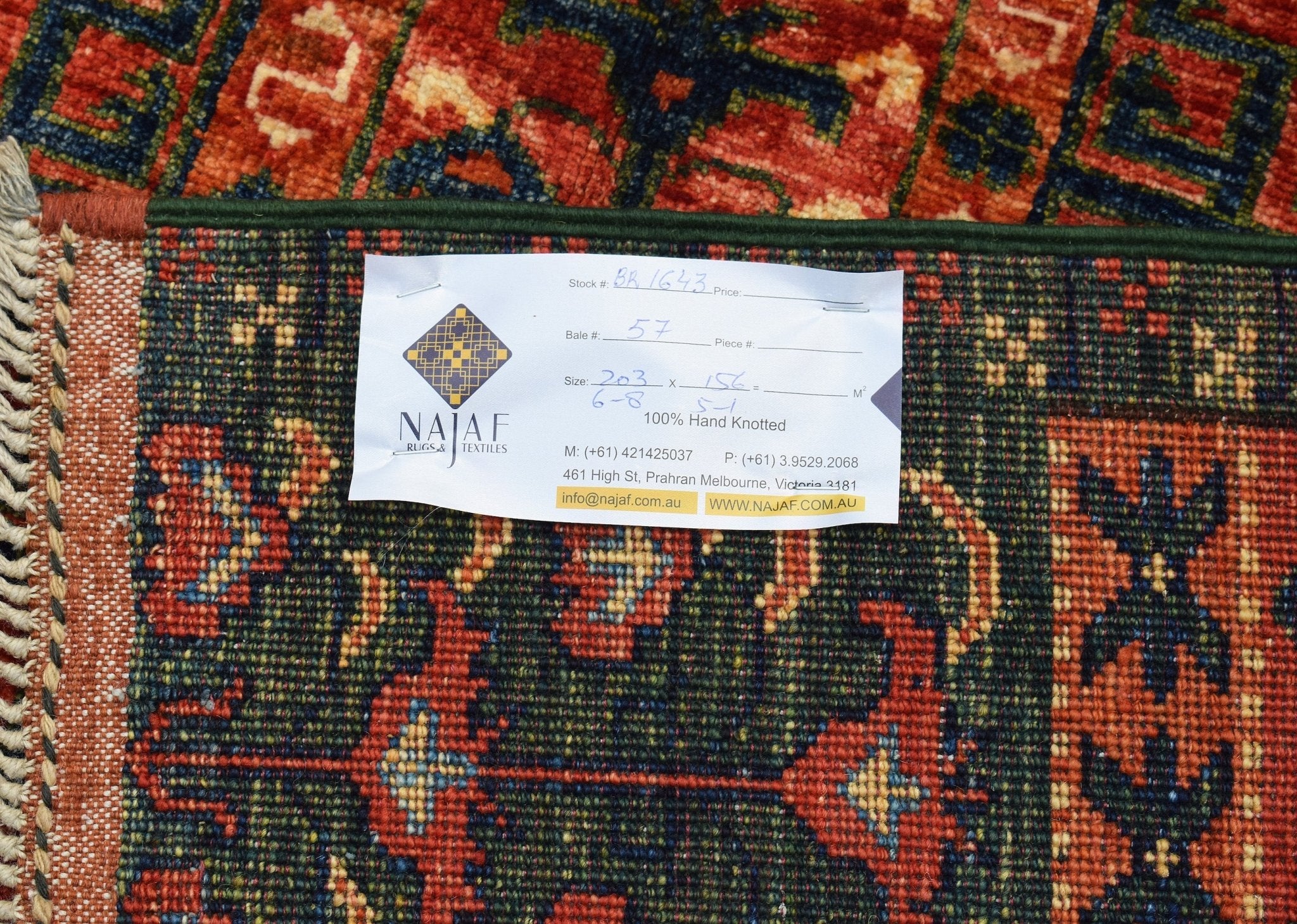 Handmade Afghan Chobi Rug | 203 x 156 cm | 6'8" x 5'1" - Najaf Rugs & Textile