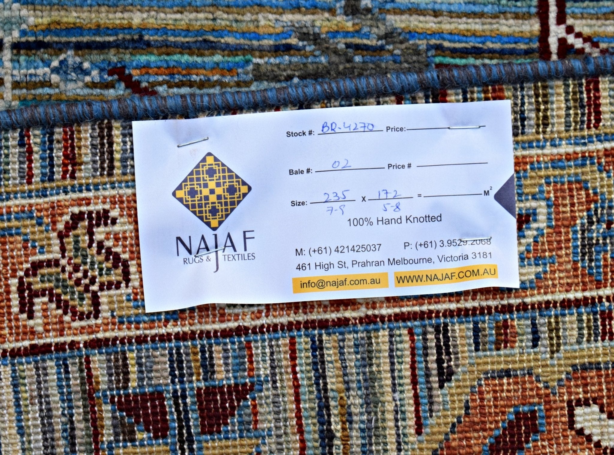 Handmade Afghan Chobi Rug | 235 x 172 cm | 7'9" x 5'8" - Najaf Rugs & Textile