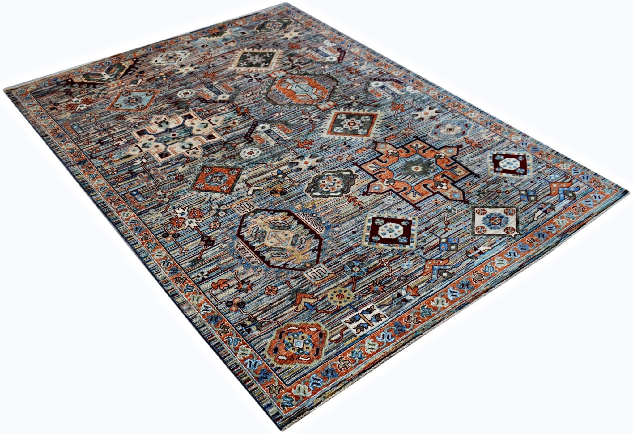Handmade Afghan Chobi Rug | 235 x 172 cm | 7'9" x 5'8" - Najaf Rugs & Textile