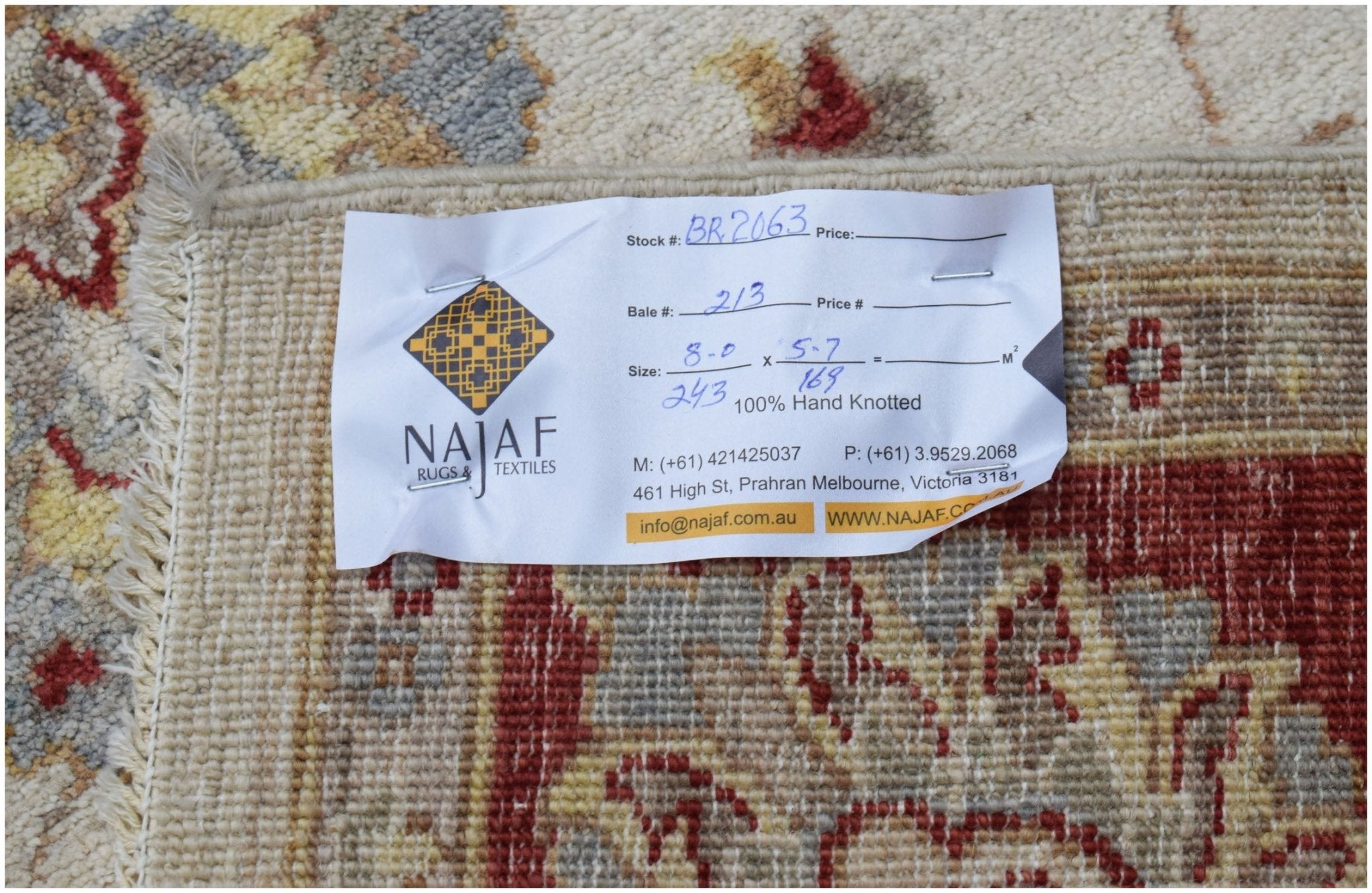 Handmade Afghan Chobi Rug | 243 x 169 cm | 8' x 5'7" - Najaf Rugs & Textile