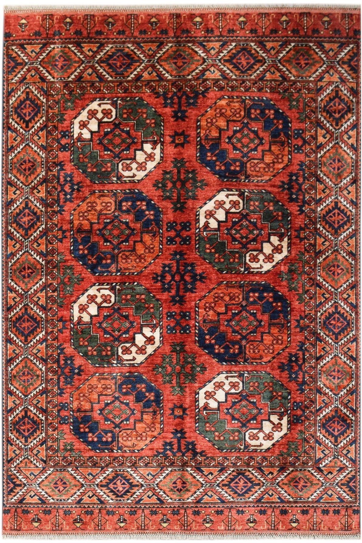 Handmade Afghan Chobi Rug | 249 x 170 cm | 8'2" x 5'7" - Najaf Rugs & Textile