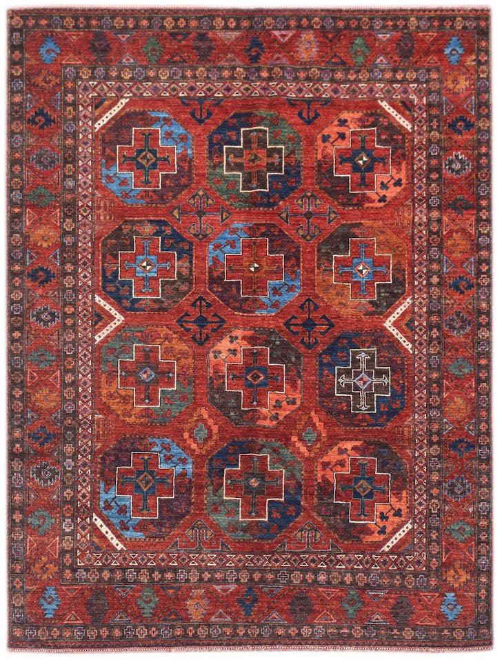 Handmade Afghan Chobi Rug | 278 x 211 cm | 9'2" x 6'11" - Najaf Rugs & Textile