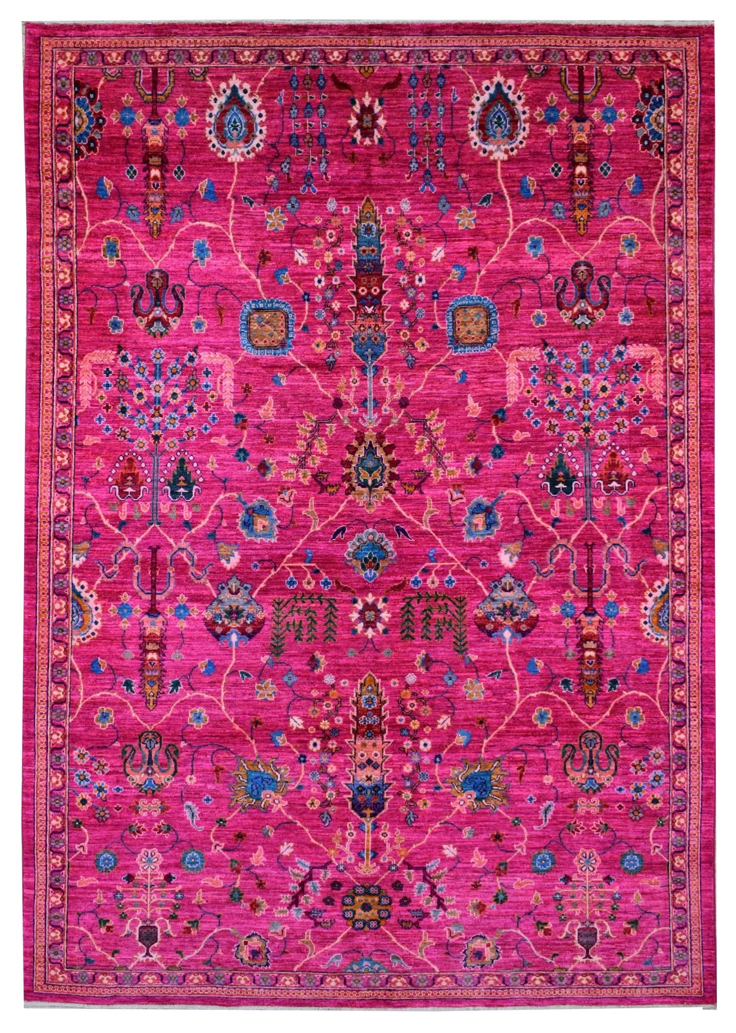 Handmade Afghan Chobi Rug | 281 x 200 cm | 9'2" x 6'5" - Najaf Rugs & Textile