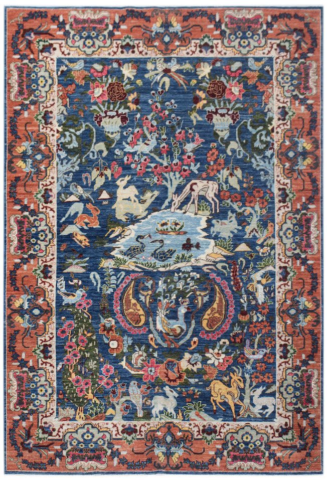 Handmade Afghan Chobi Rug | 292 x 199 cm | 9'4" x 6'6" - Najaf Rugs & Textile