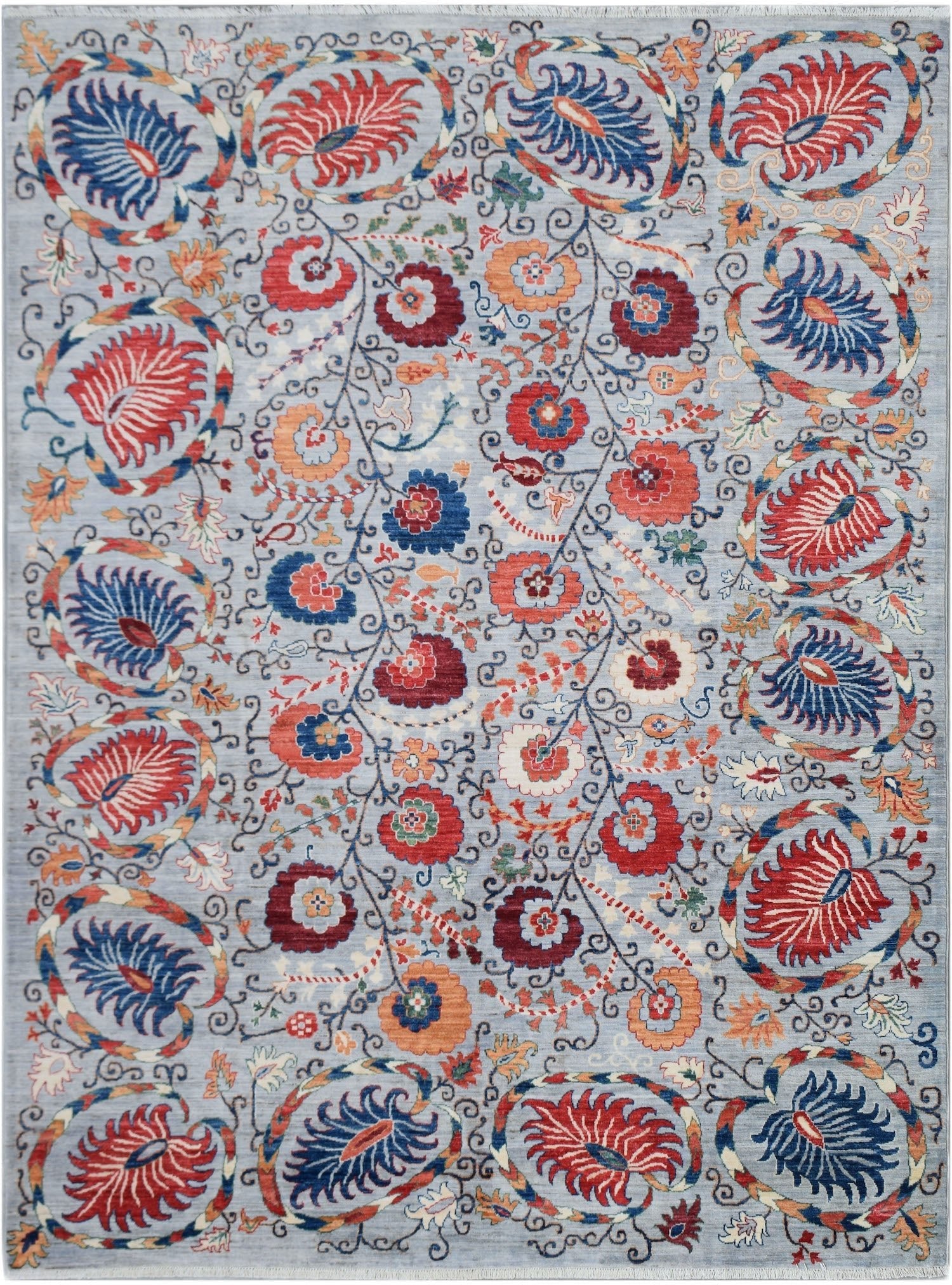 Handmade Afghan Chobi Rug | 297 x 242 cm | 9'9" x 7'11" - Najaf Rugs & Textile