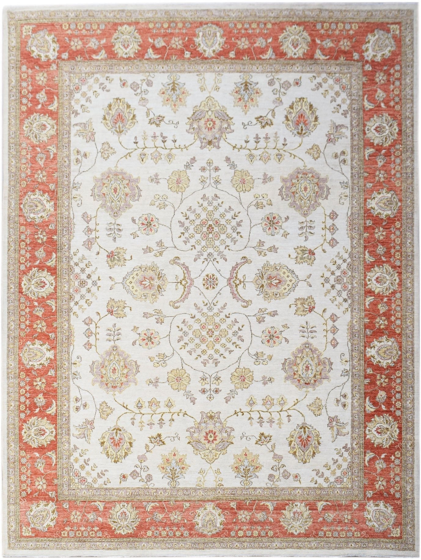 Handmade Afghan Chobi Rug | 377 x 294 cm | 12'5" x 9'8" - Najaf Rugs & Textile