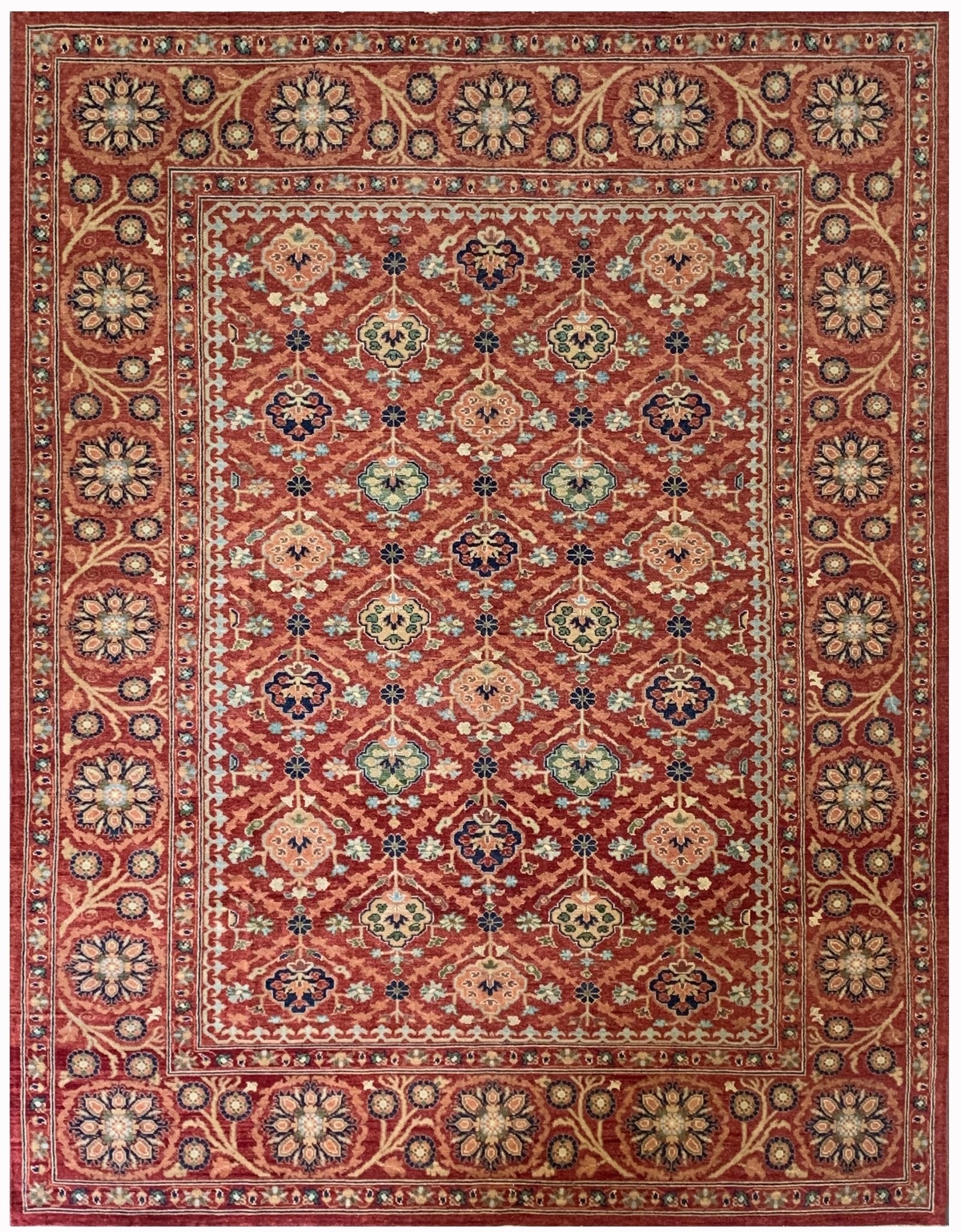 Handmade Afghan Chobi Rug | 387 x 277 cm | 12'7" x 9'11" - Najaf Rugs & Textile