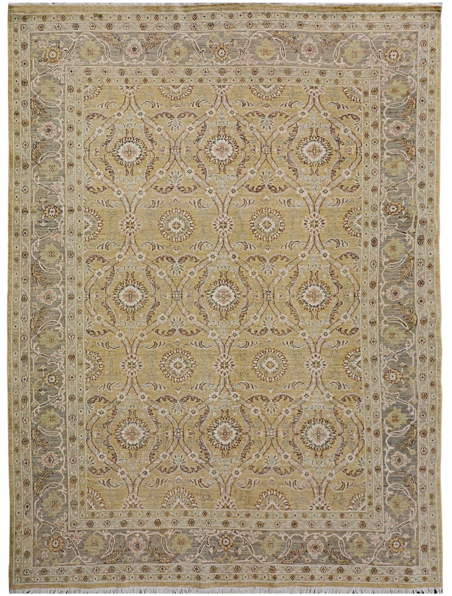 Handmade Afghan Chobi Rug | Bamyan Collection | 281 x 208 cm | 9'3" x 6'10" - Najaf Rugs & Textile
