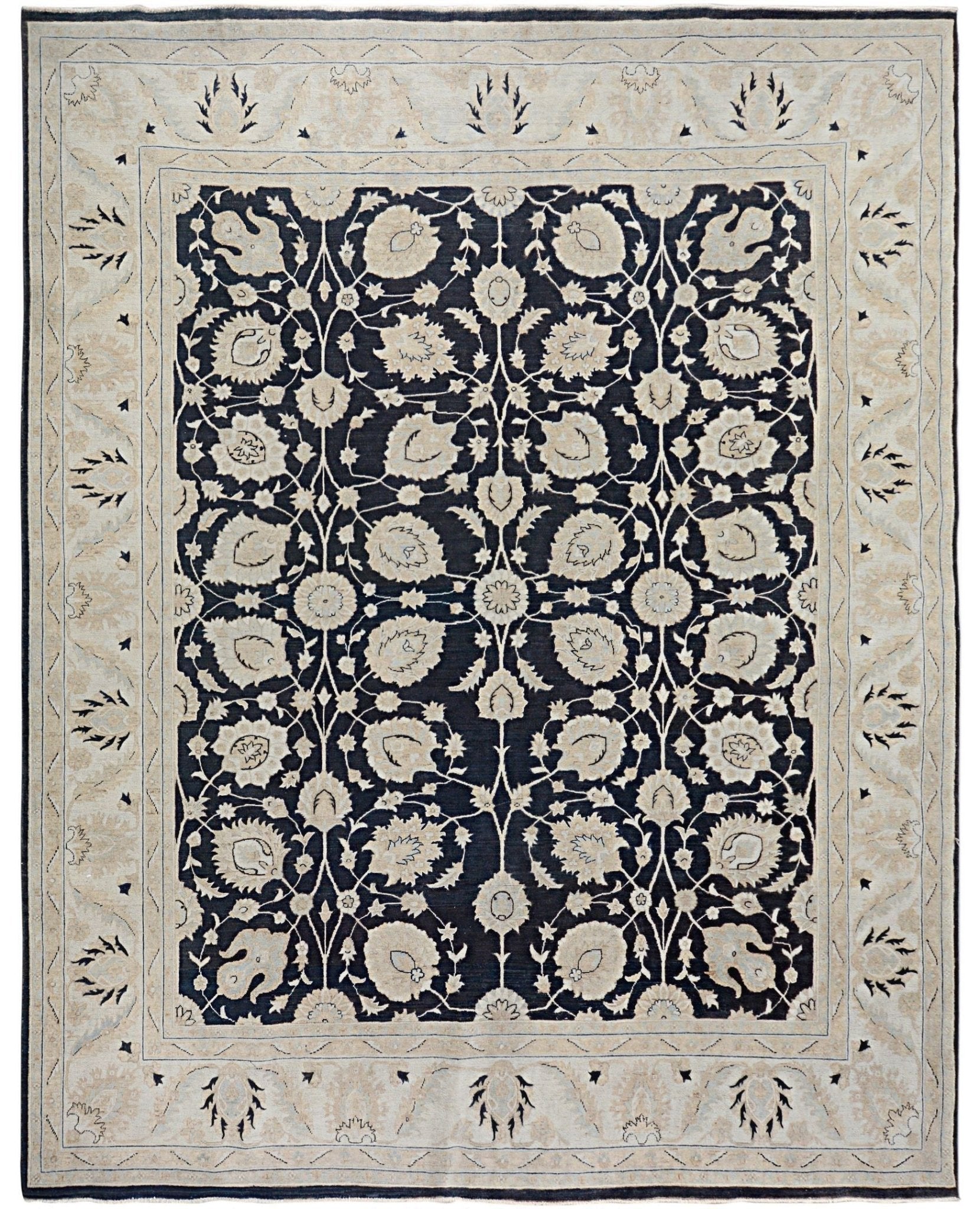 Handmade Afghan Chobi Rug | Bamyan Collection | 287 x 242 cm | 9'5" x 7'11" - Najaf Rugs & Textile