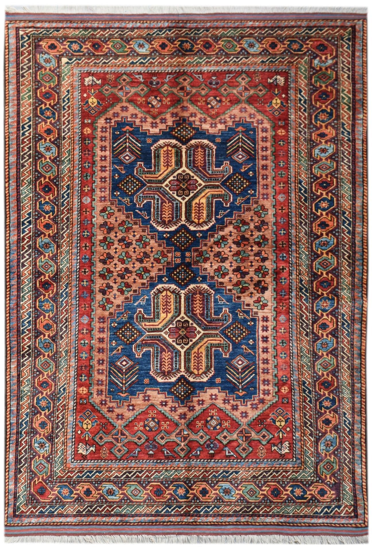 Handmade Afghan Herati Chobi Rug | 252 x 183 cm | 8'2" x 6' - Najaf Rugs & Textile