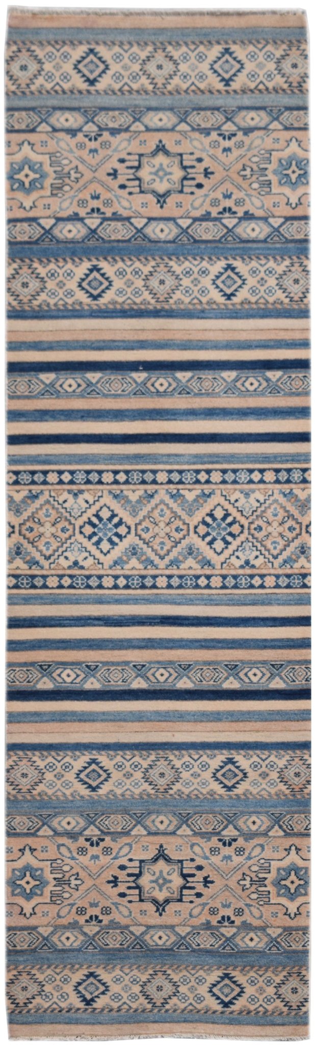 Handmade Afghan Kazakh Hallway Runner | 296 x 79 cm | 9'9" x 2'7" - Najaf Rugs & Textile