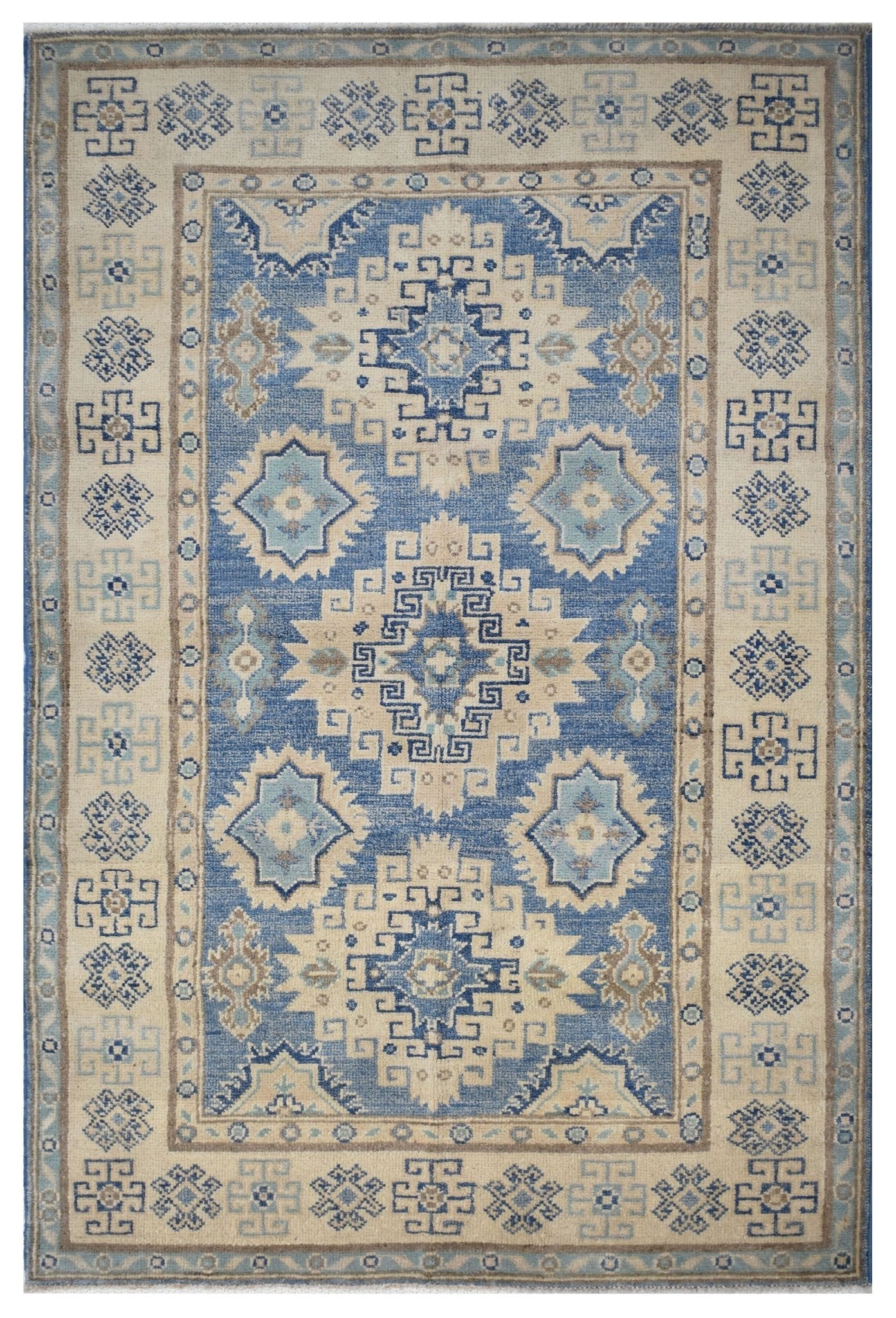 Handmade Afghan Kazakh Rug | 152 x 93 cm | 4'9" x 3' - Najaf Rugs & Textile