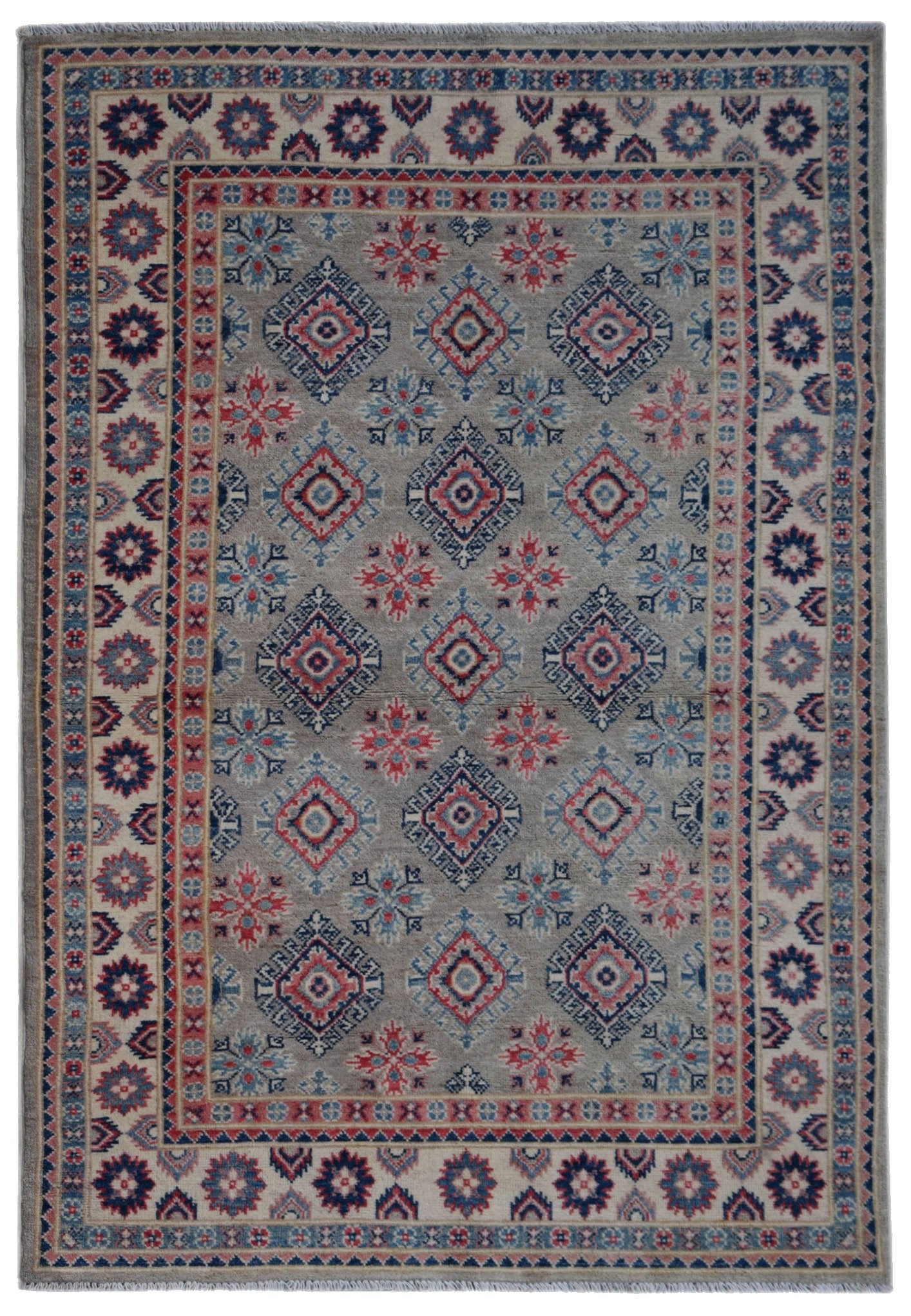 Handmade Afghan Kazakh Rug | 186 x 118 cm | 6'1" x 3'10" - Najaf Rugs & Textile