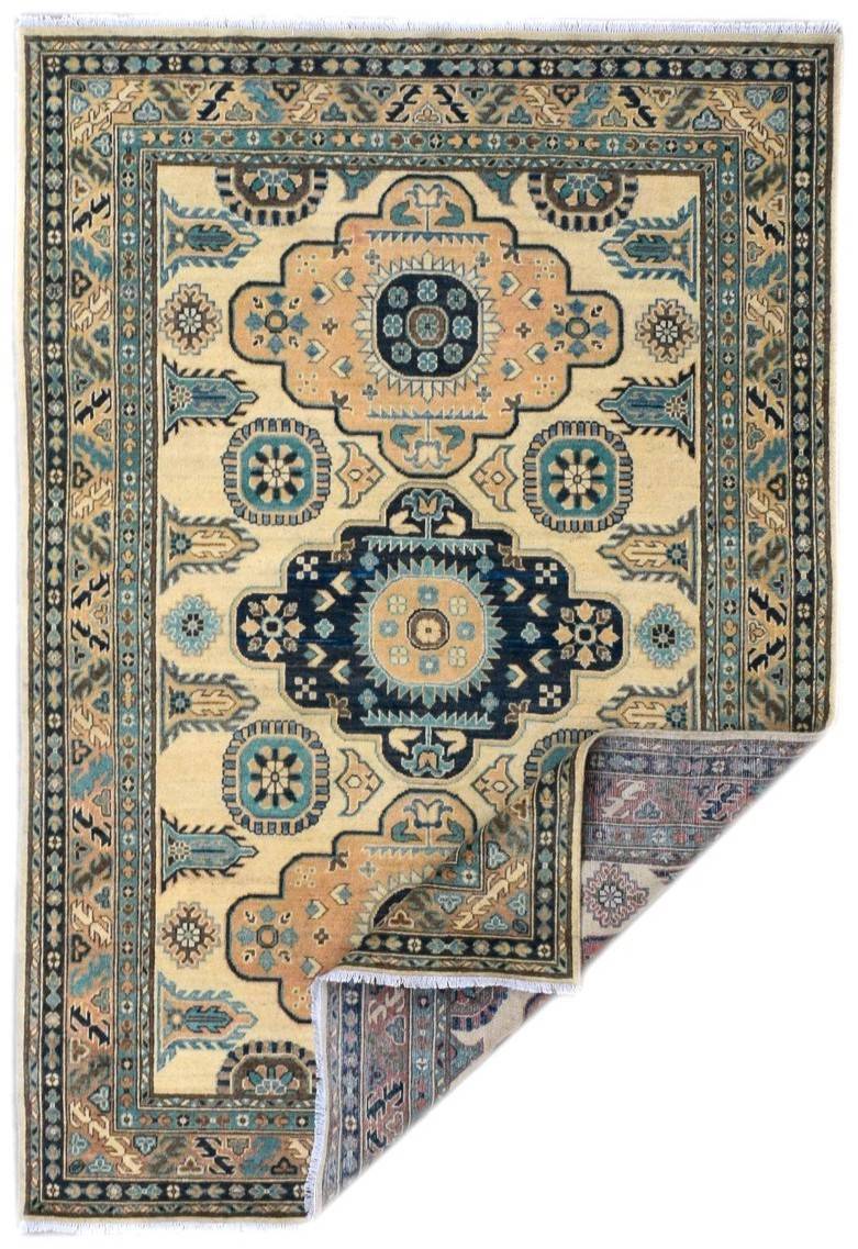 Handmade Afghan Kazakh Rug | 237 x 162 cm | 7'7" x 5'3" - Najaf Rugs & Textile