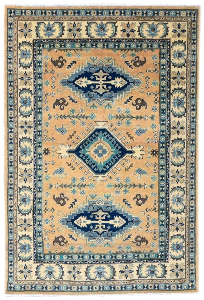 Handmade Afghan Kazakh Rug | 262 x 181 cm | 8'6" x 5'9" - Najaf Rugs & Textile