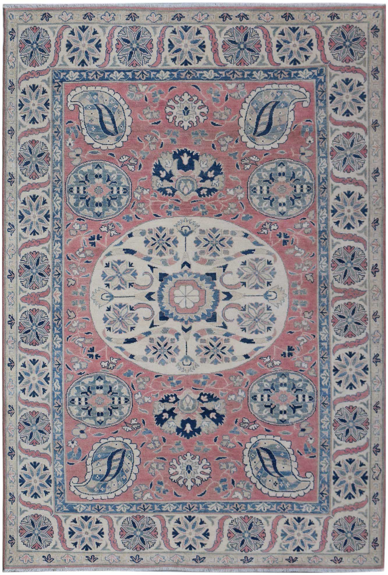 Handmade Afghan Kazakh Rug | 275 x 205 cm | 9' x 6'9" - Najaf Rugs & Textile