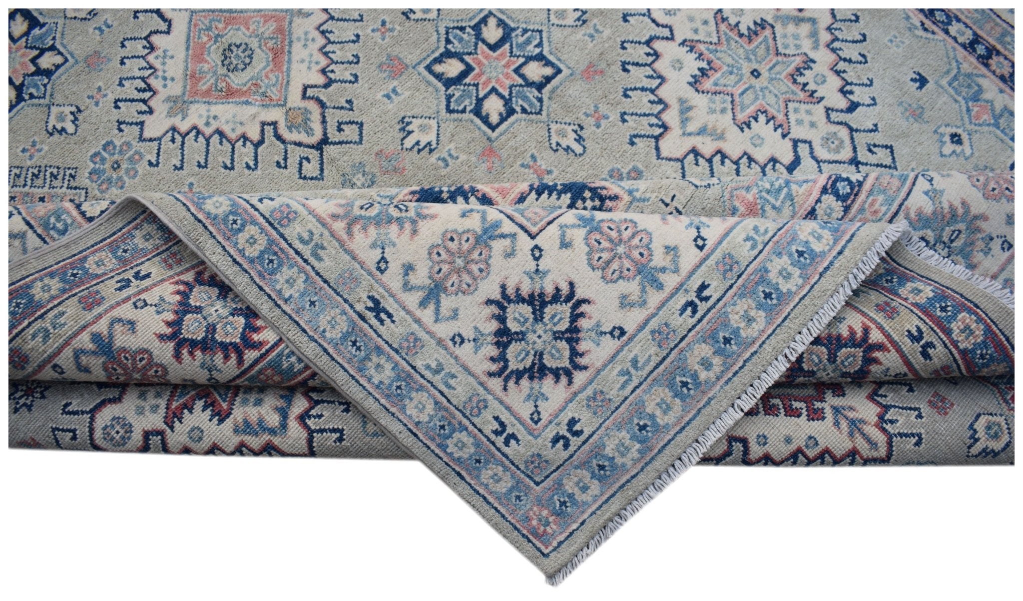 Handmade Afghan Kazakh Rug | 294 x 202 cm | 9'8" x 6'7" - Najaf Rugs & Textile