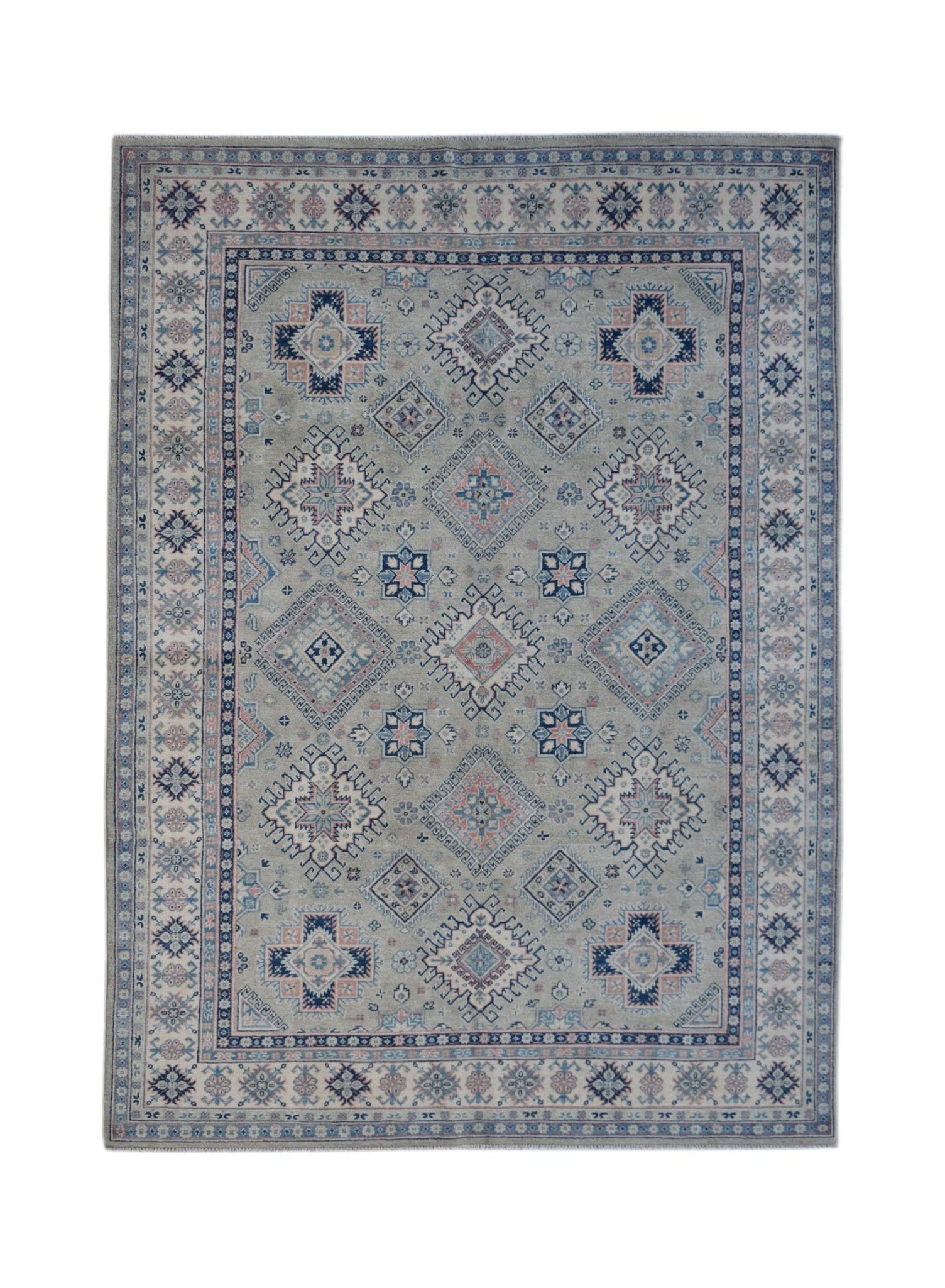 Handmade Afghan Kazakh Rug | 294 x 202 cm | 9'8" x 6'7" - Najaf Rugs & Textile