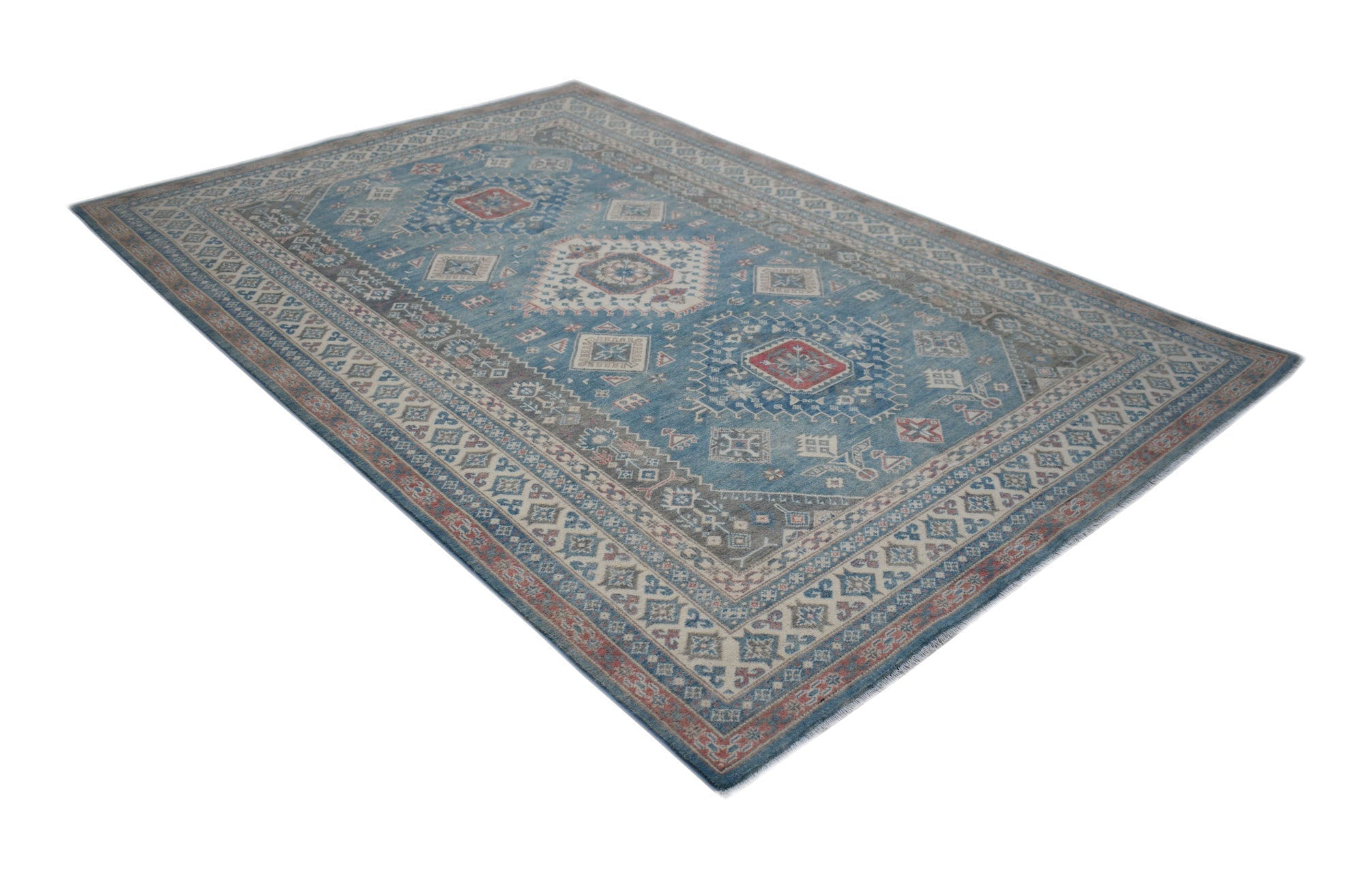 Handmade Afghan Kazakh Rug | 300 x 202 cm | 9'10" x 6'8" - Najaf Rugs & Textile