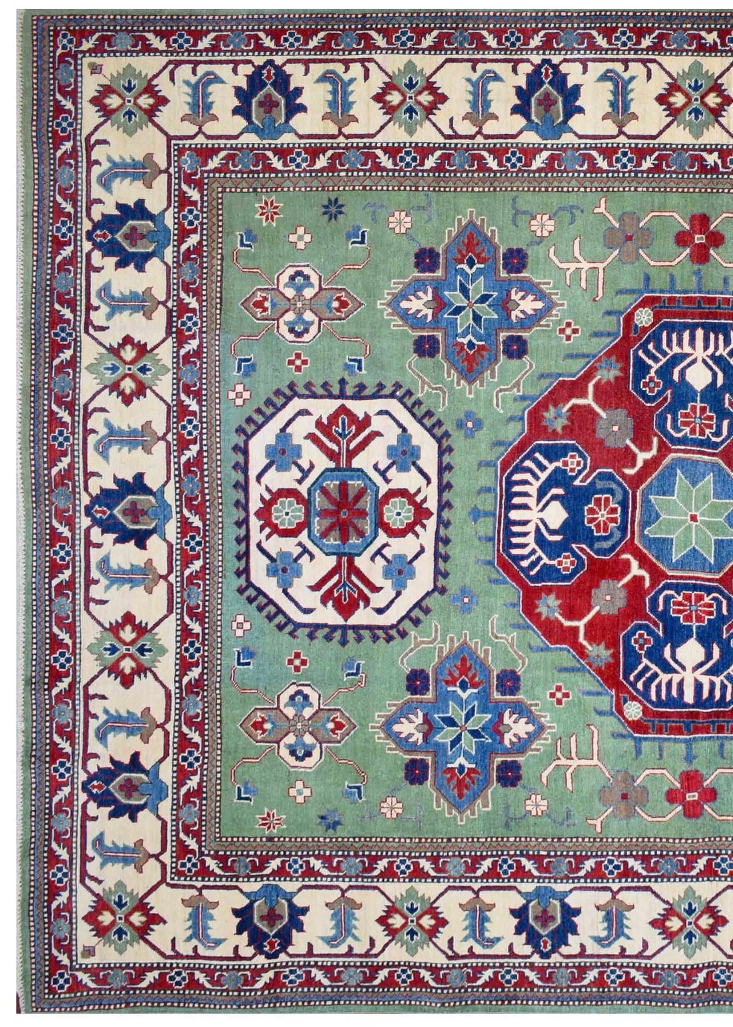 Handmade Afghan Kazakh Rug | 313 x 246 cm | 10'2" x 8' - Najaf Rugs & Textile