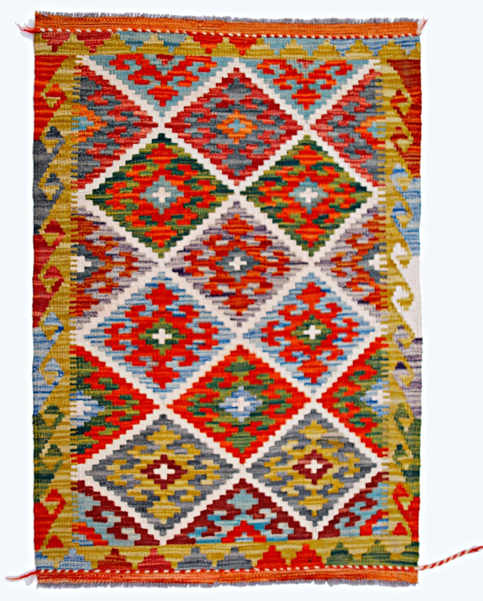 Handmade Afghan Maimana Kilim | 114 x 81 cm | 3'9" x 2'9" - Najaf Rugs & Textile