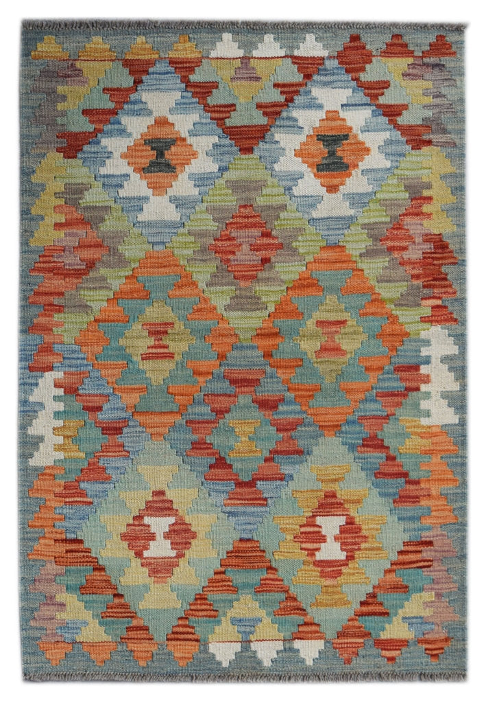 Handmade Afghan Maimana Kilim | 129 x 86 cm | 4'3" x 2'10" - Najaf Rugs & Textile