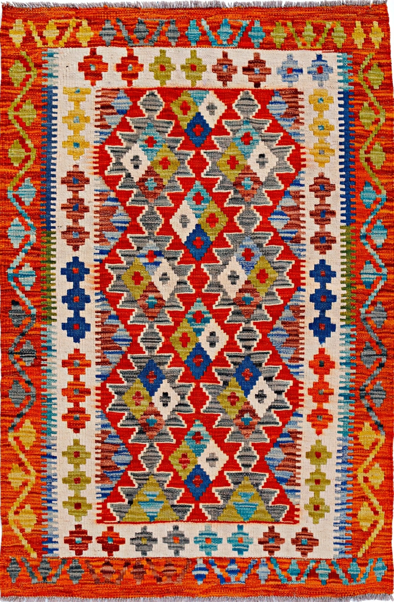 Handmade Afghan Maimana Kilim | 129 x 87 cm | 4'3" x 2'10" - Najaf Rugs & Textile