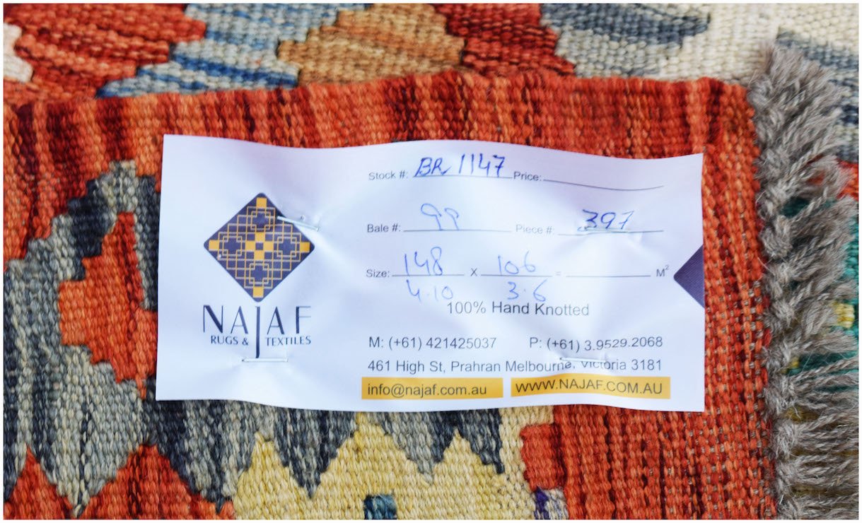 Handmade Afghan Maimana Kilim | 148 x 106 cm | 4'10" x 3'5" - Najaf Rugs & Textile