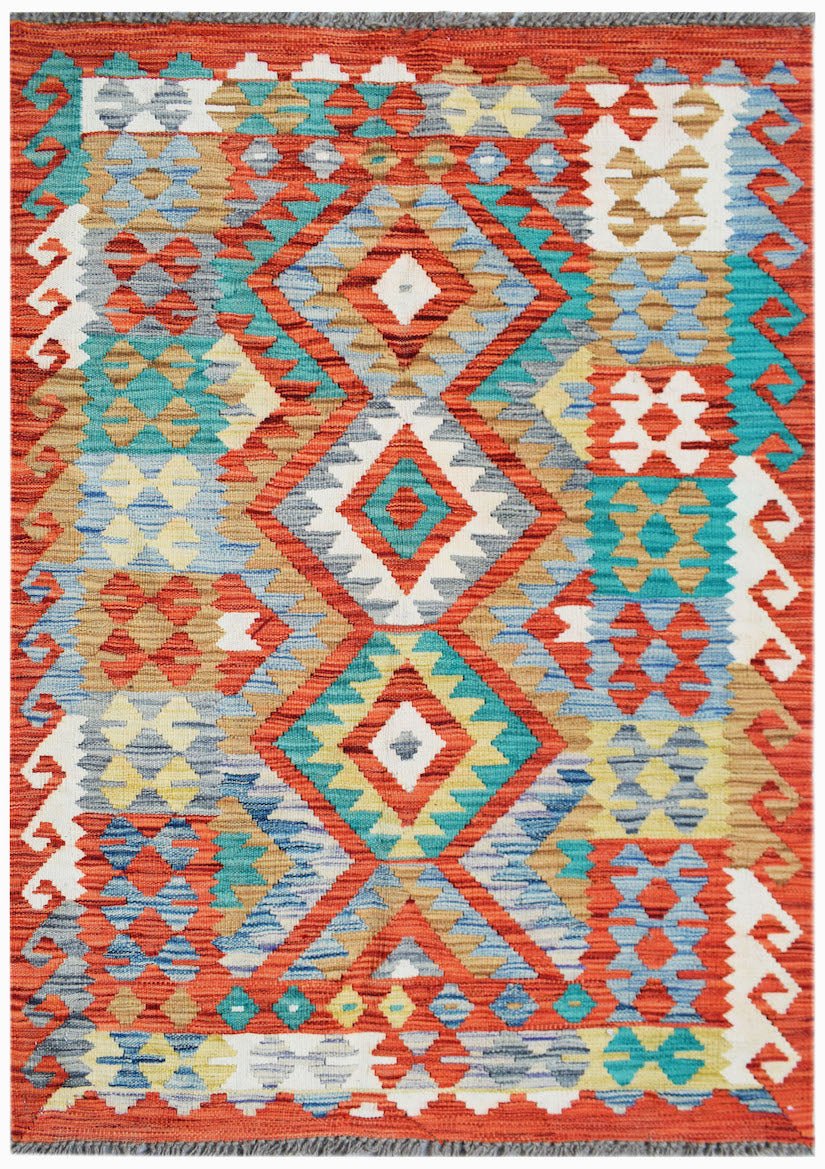 Handmade Afghan Maimana Kilim | 148 x 106 cm | 4'10" x 3'5" - Najaf Rugs & Textile