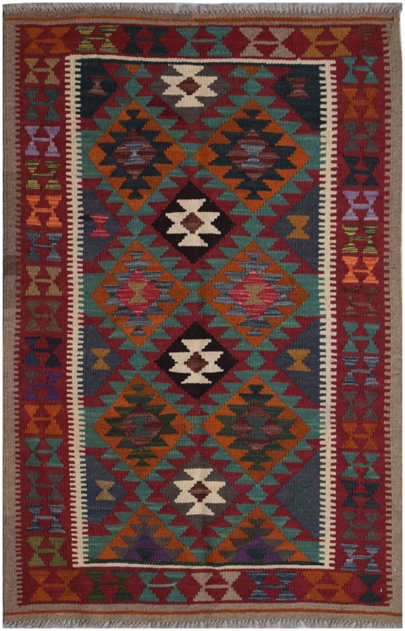 Handmade Afghan Maimana Kilim | 153 x 101 cm | 5' x 3'4" - Najaf Rugs & Textile