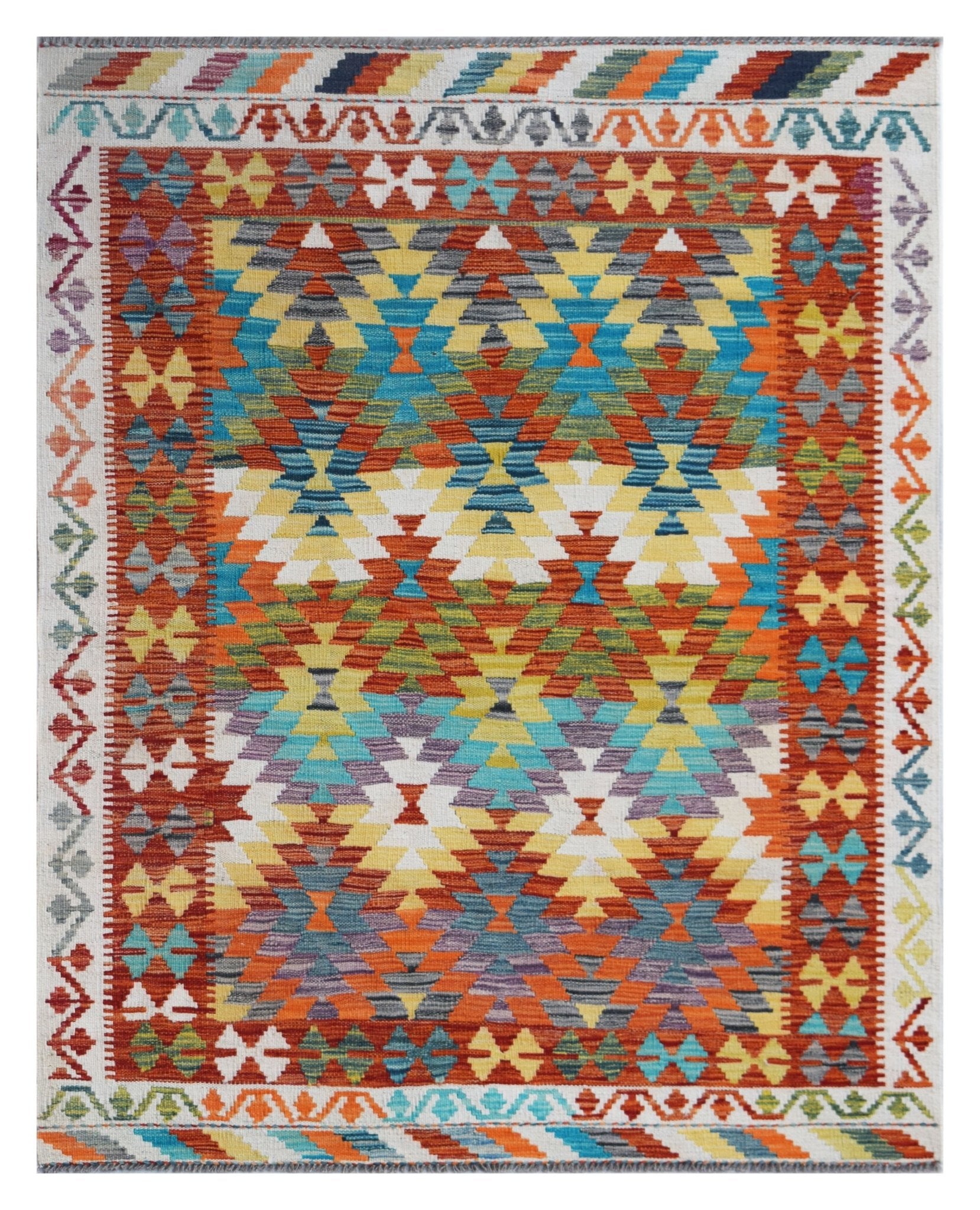 Handmade Afghan Maimana Kilim | 178 x 135 cm | 5'10" x 4'5" - Najaf Rugs & Textile