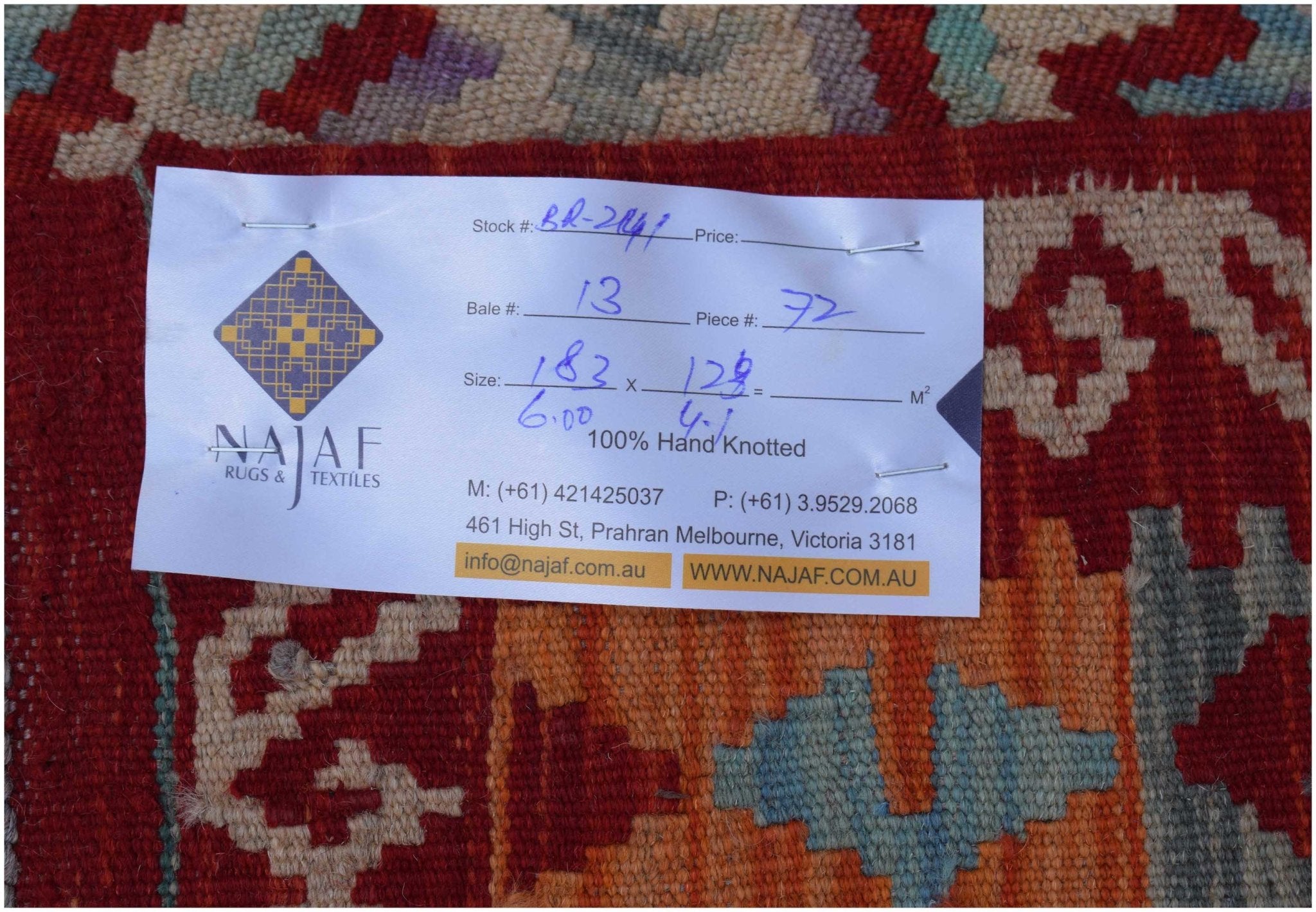 Handmade Afghan Maimana Kilim | 183 x 123 cm | 6' x 4'1" - Najaf Rugs & Textile