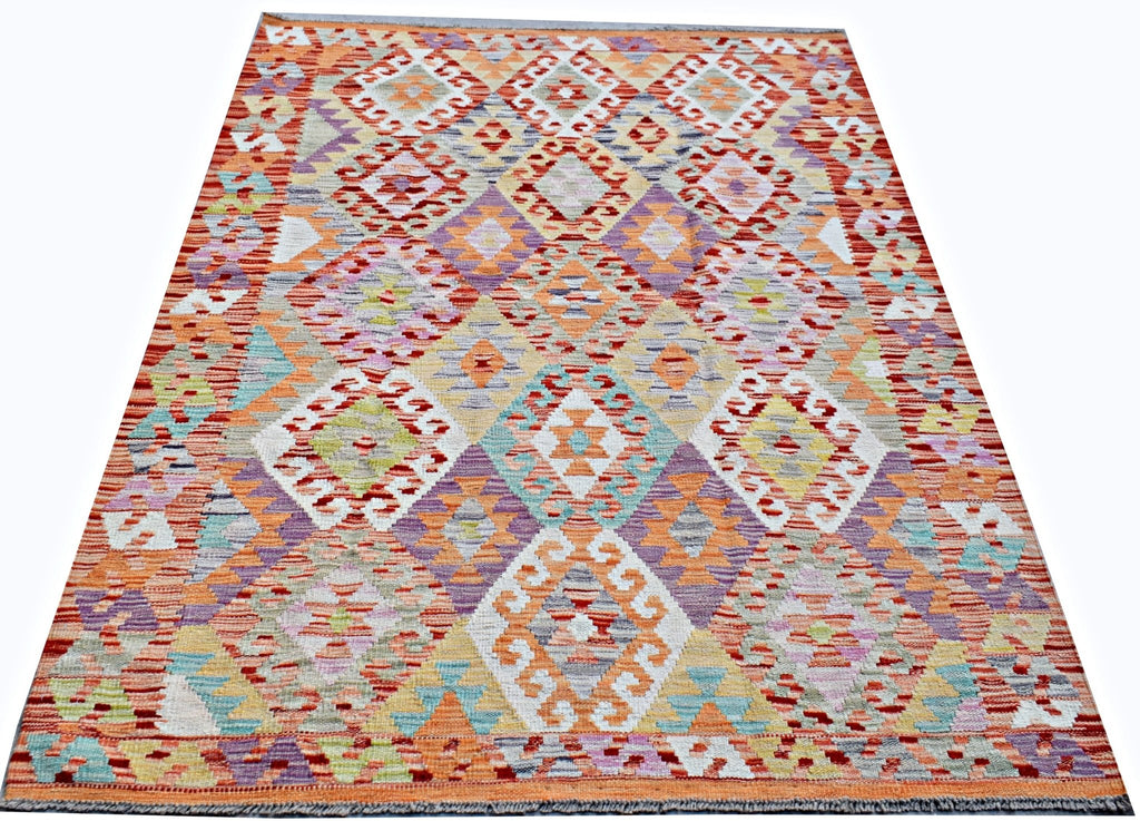 Handmade Afghan Maimana Kilim | 185 x 134 cm | 6'1" x 4'5" - Najaf Rugs & Textile