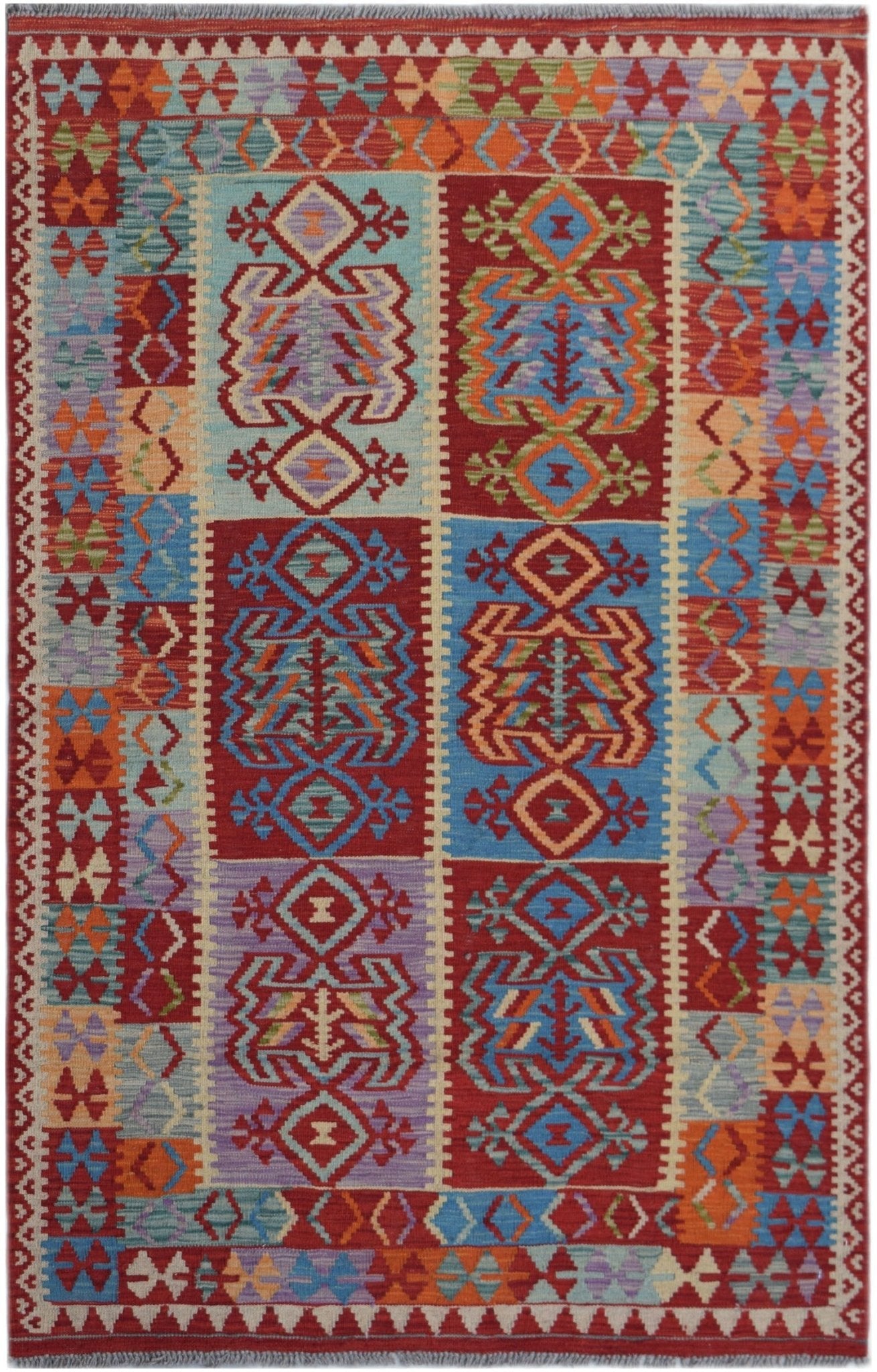 Handmade Afghan Maimana Kilim | 186 x 121 cm | 6'2" x 4' - Najaf Rugs & Textile