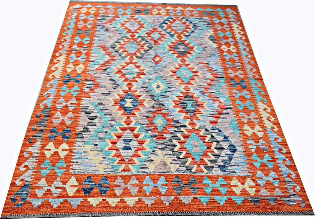 Handmade Afghan Maimana Kilim | 186 x 144 cm | 6'2" x 4'9" - Najaf Rugs & Textile