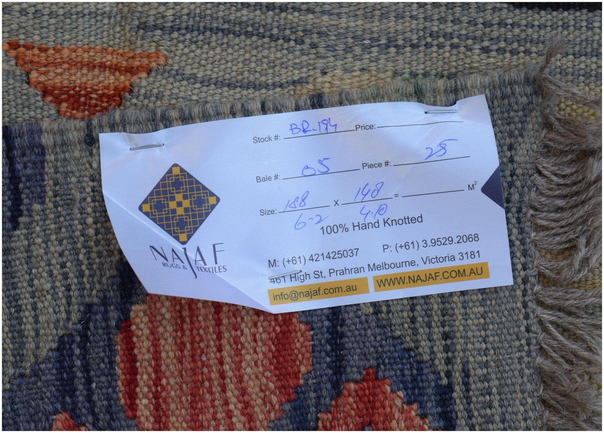 Handmade Afghan Maimana Kilim | 188 x 148 cm | 6'2" x 4'10" - Najaf Rugs & Textile