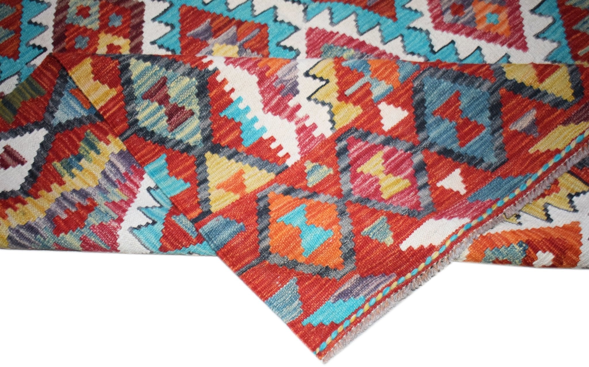 Handmade Afghan Maimana Kilim | 189 x 154 cm | 6'3" x 5'1" - Najaf Rugs & Textile