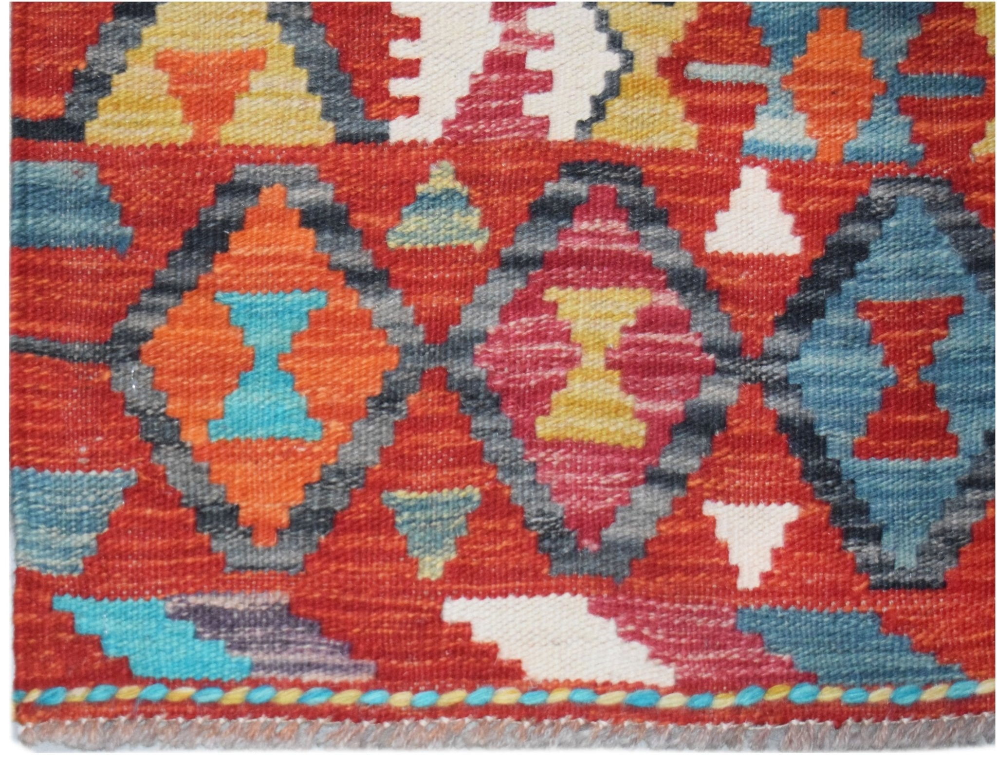 Handmade Afghan Maimana Kilim | 189 x 154 cm | 6'3" x 5'1" - Najaf Rugs & Textile