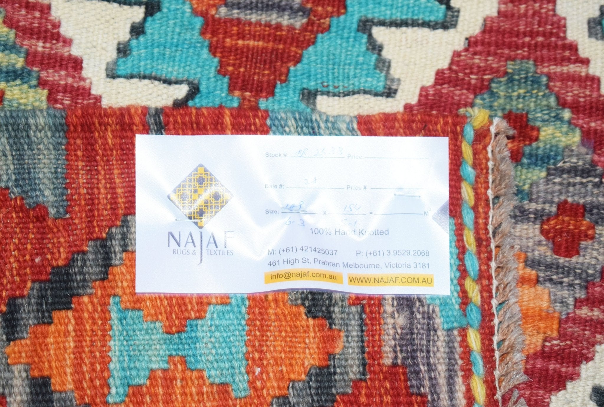 Handmade Afghan Maimana Kilim | 189 x 154 cm | 6'3" x 5'1" - Najaf Rugs & Textile