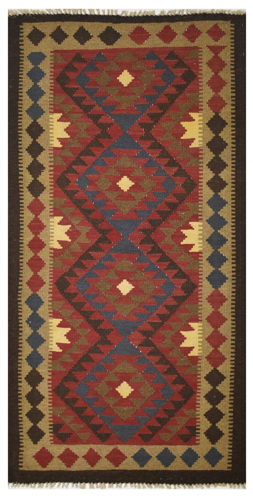 Handmade Afghan Maimana Kilim | 190 x 97 cm | 6'2" x 3'1" - Najaf Rugs & Textile