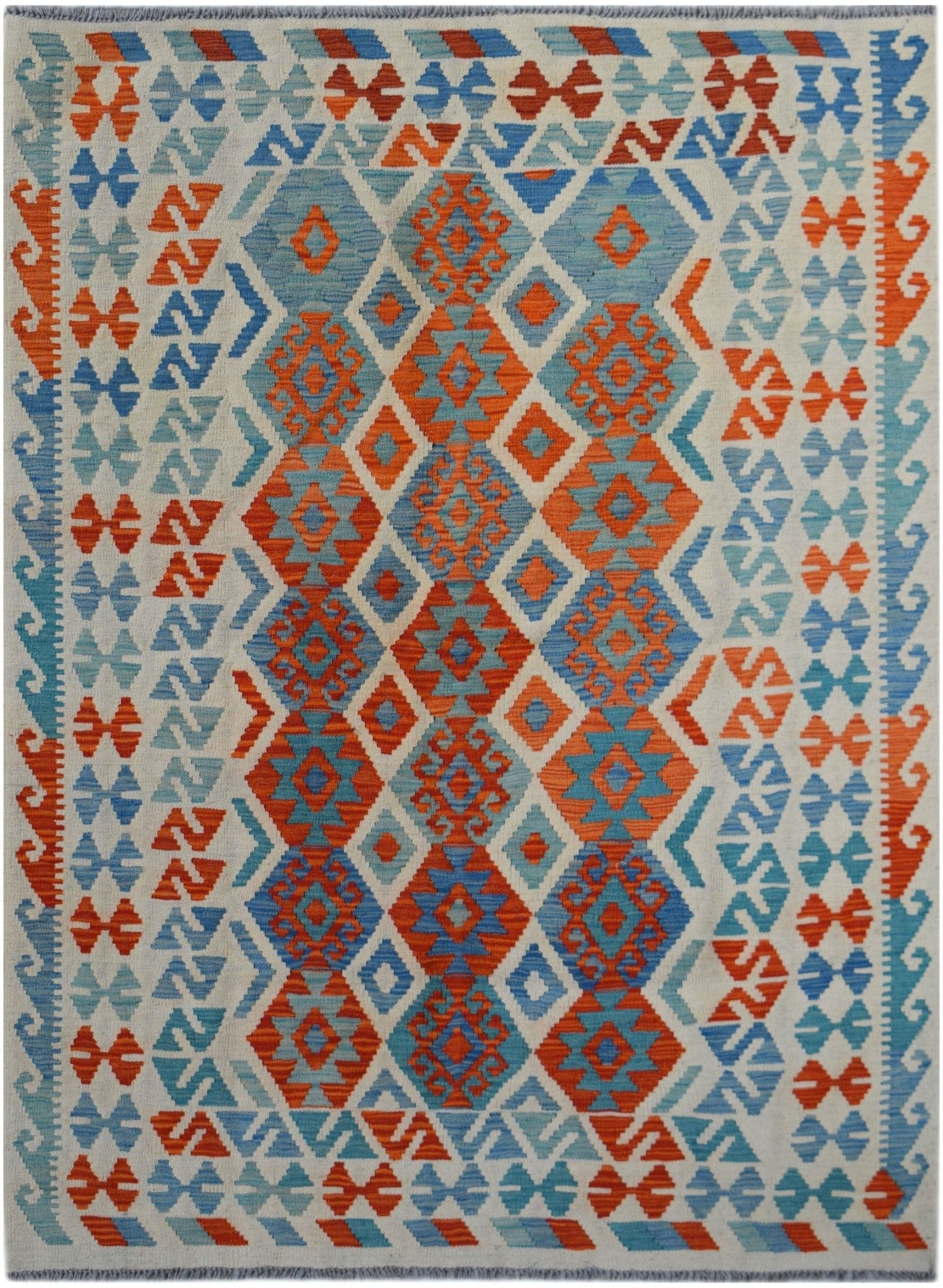 Handmade Afghan Maimana Kilim | 192 x 149 cm | 6'4" x 4'11" - Najaf Rugs & Textile