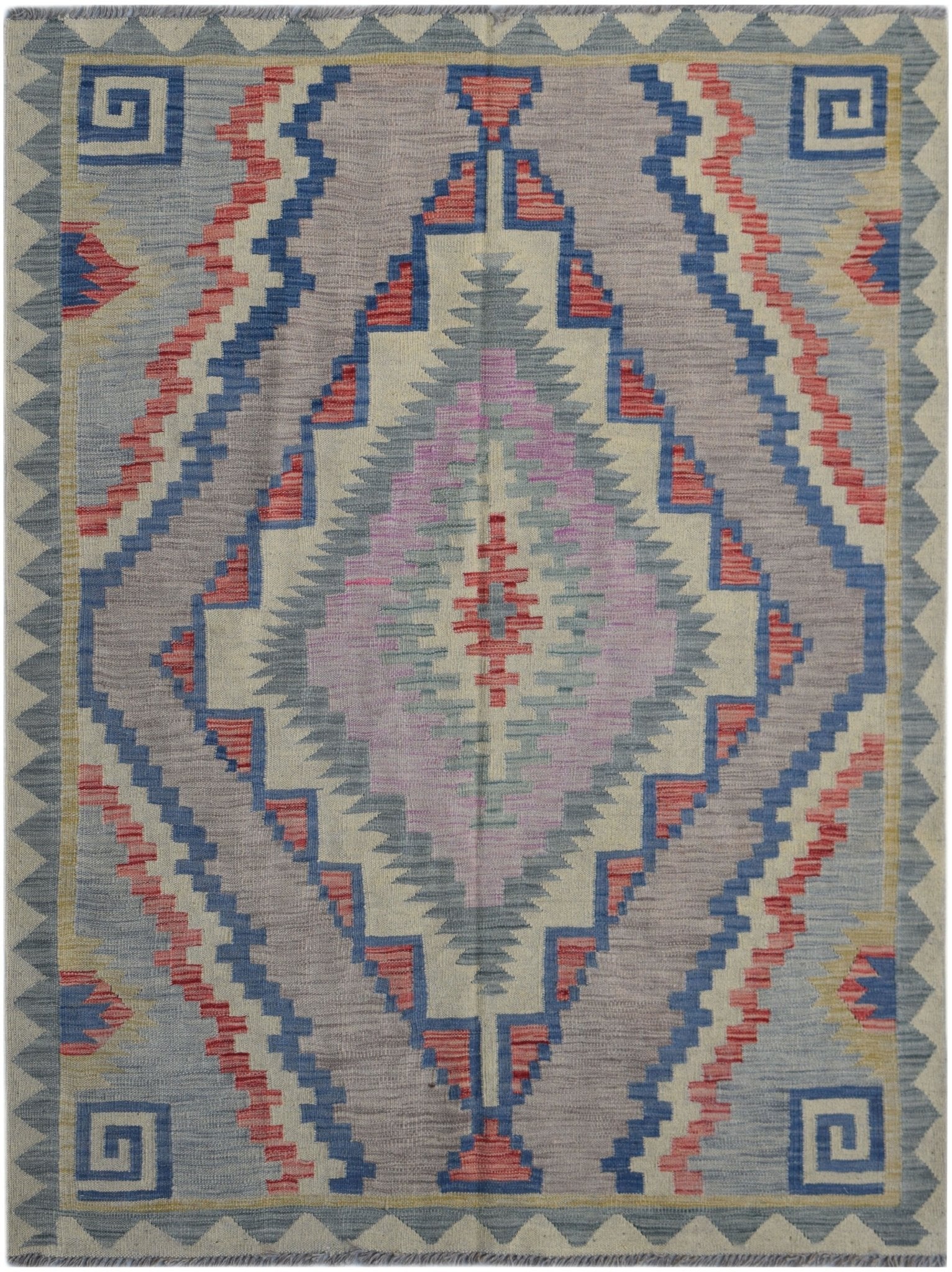 Handmade Afghan Maimana Kilim | 192 x 151 cm | 6'4" x 5' - Najaf Rugs & Textile
