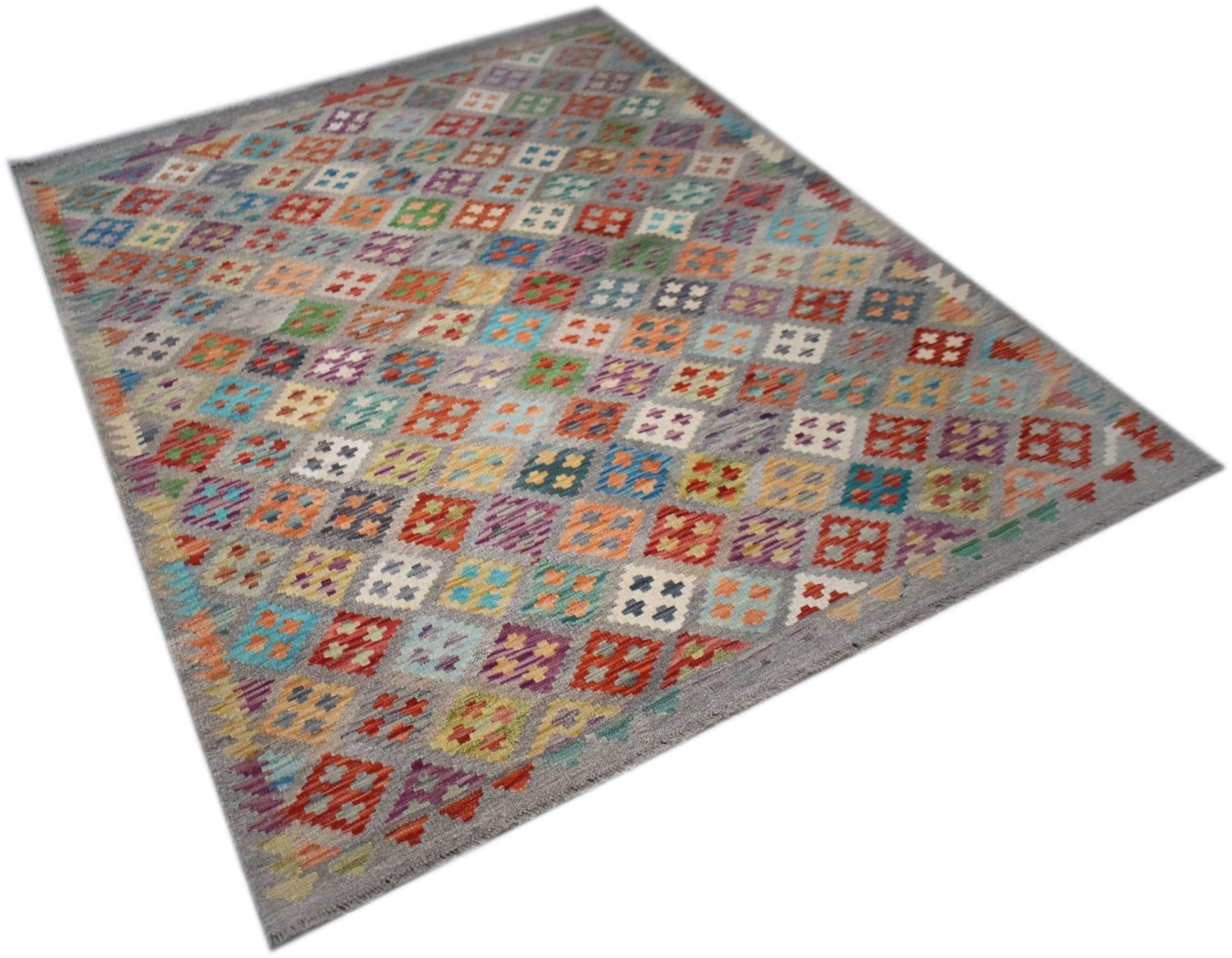 Handmade Afghan Maimana Kilim | 194 x 154 cm | 6'6" x 5'1" - Najaf Rugs & Textile