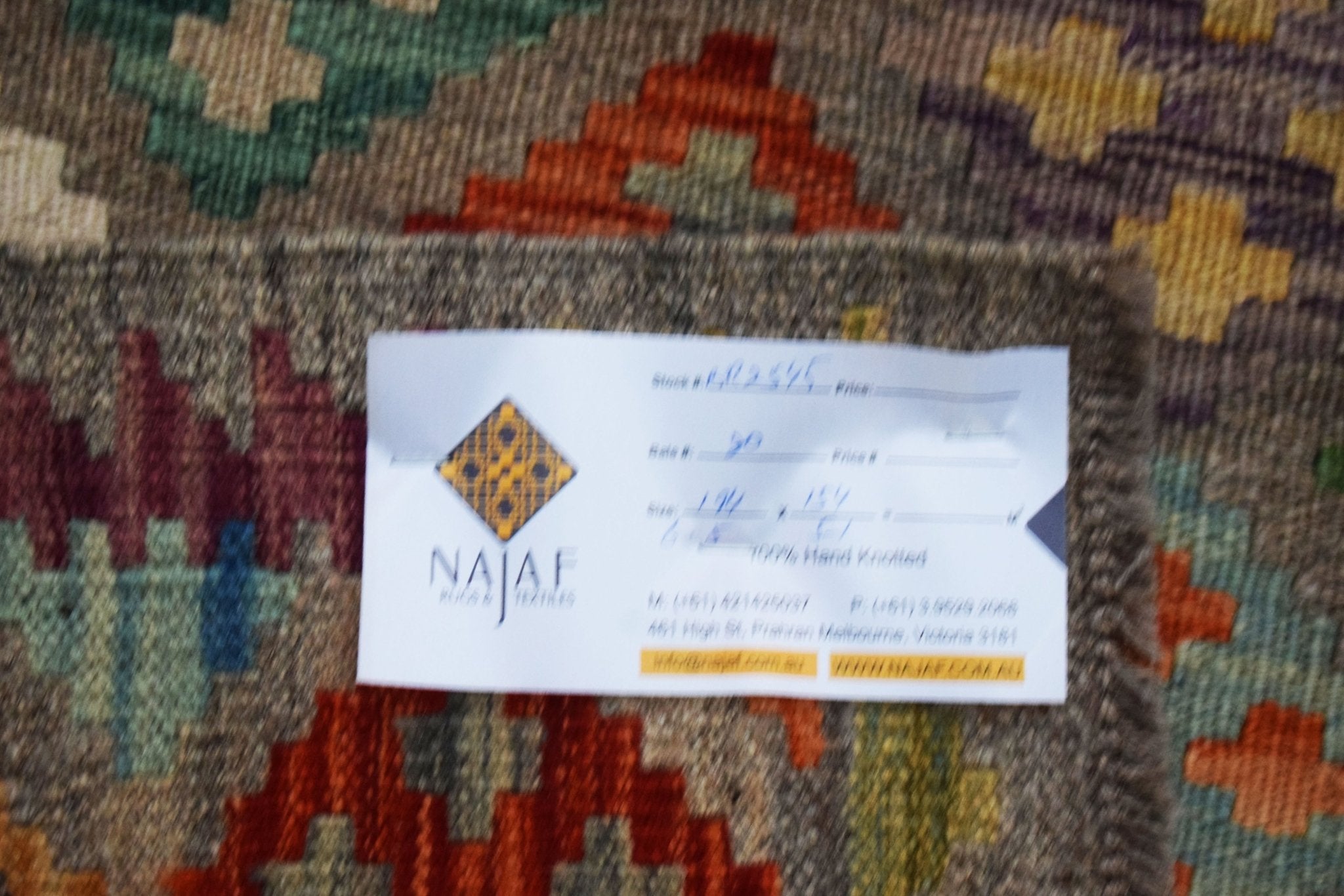 Handmade Afghan Maimana Kilim | 194 x 154 cm | 6'6" x 5'1" - Najaf Rugs & Textile