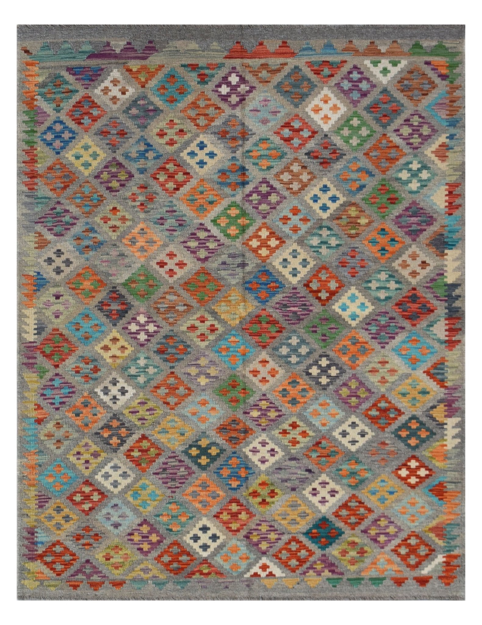 Handmade Afghan Maimana Kilim | 194 x 154 cm | 6'6" x 5'1" - Najaf Rugs & Textile